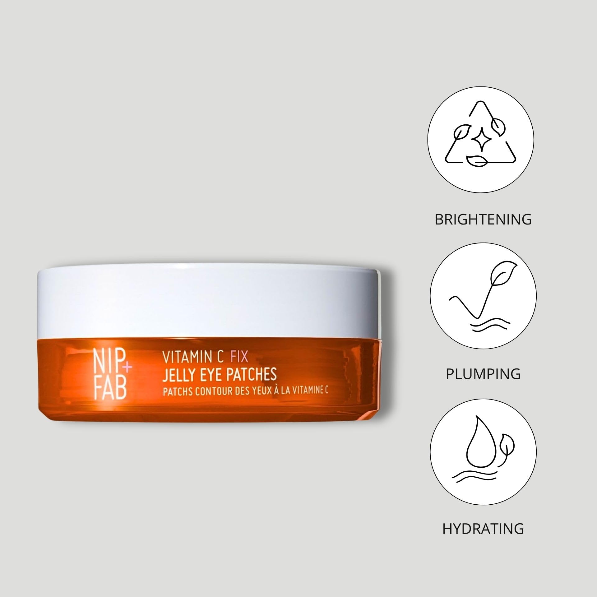 Nip+Fab Vitamin C Fix Jelly Augenpads, 20 Paar, aufhellendes Hydrogel für die Augenpartie mit 3 stabilen Formen von Vitamin C 4