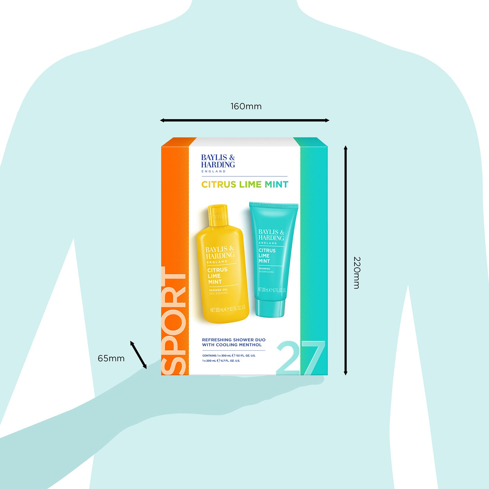 Baylis & Harding Citrus, Lime & Mint Men's Refreshing Shower Duo Gift Set 6