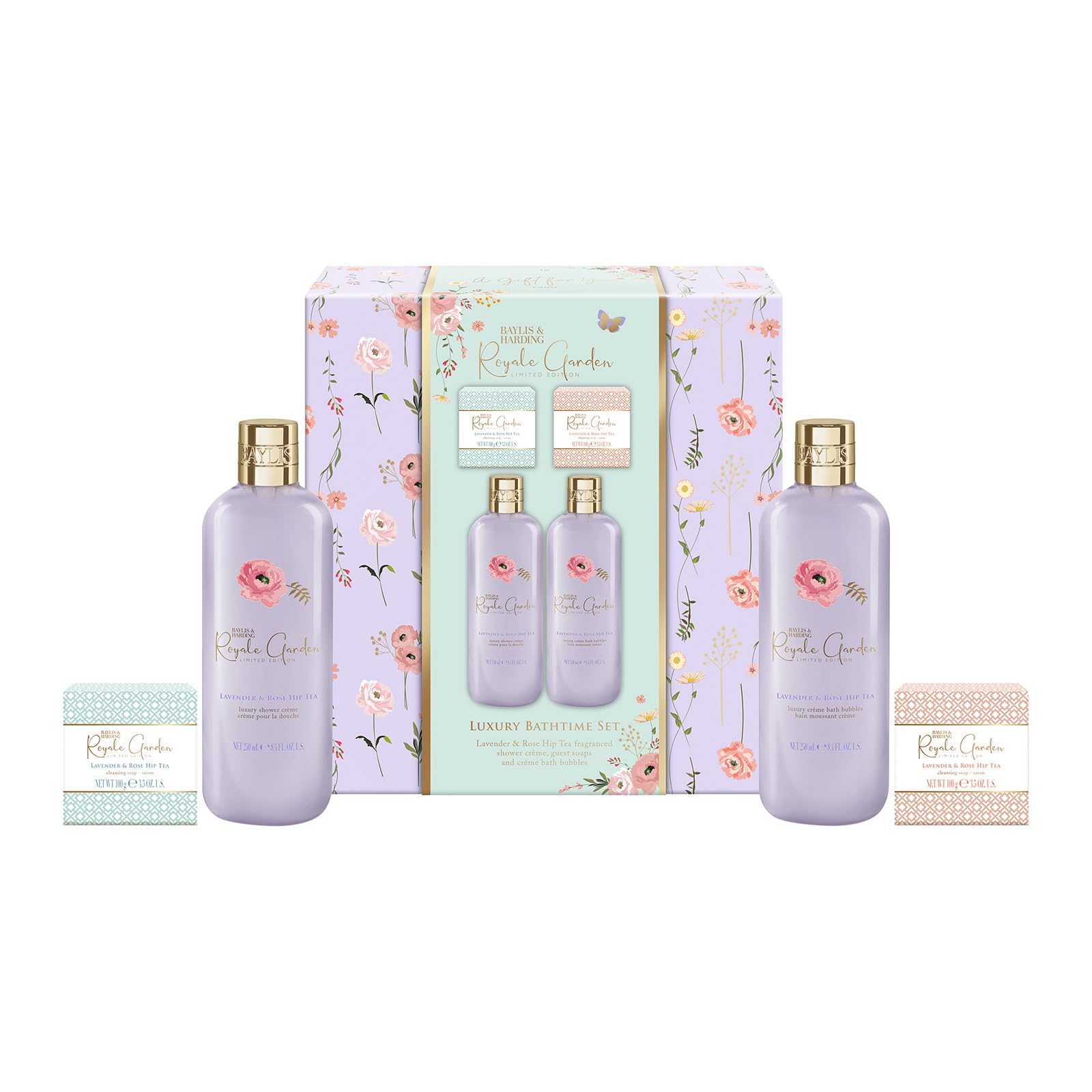Baylis & Harding Royale Garden Lavender & Rosehip Tea Indulgent Bathing Gift Set - Vegan Friendly