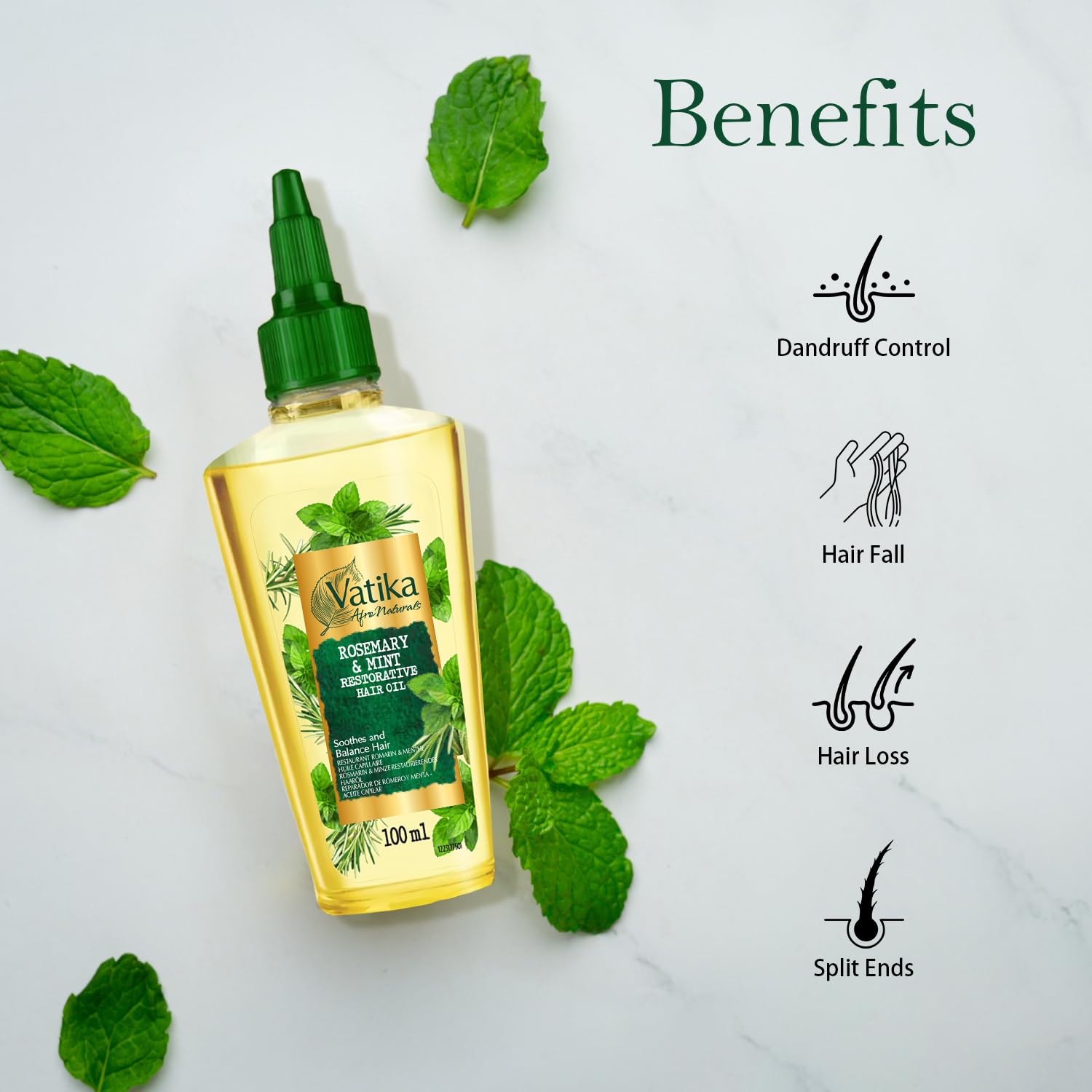 Vatika Afro Naturals Rosemary & Mint Restorative Hair Oil - 100 ml for Balanced Hair Care