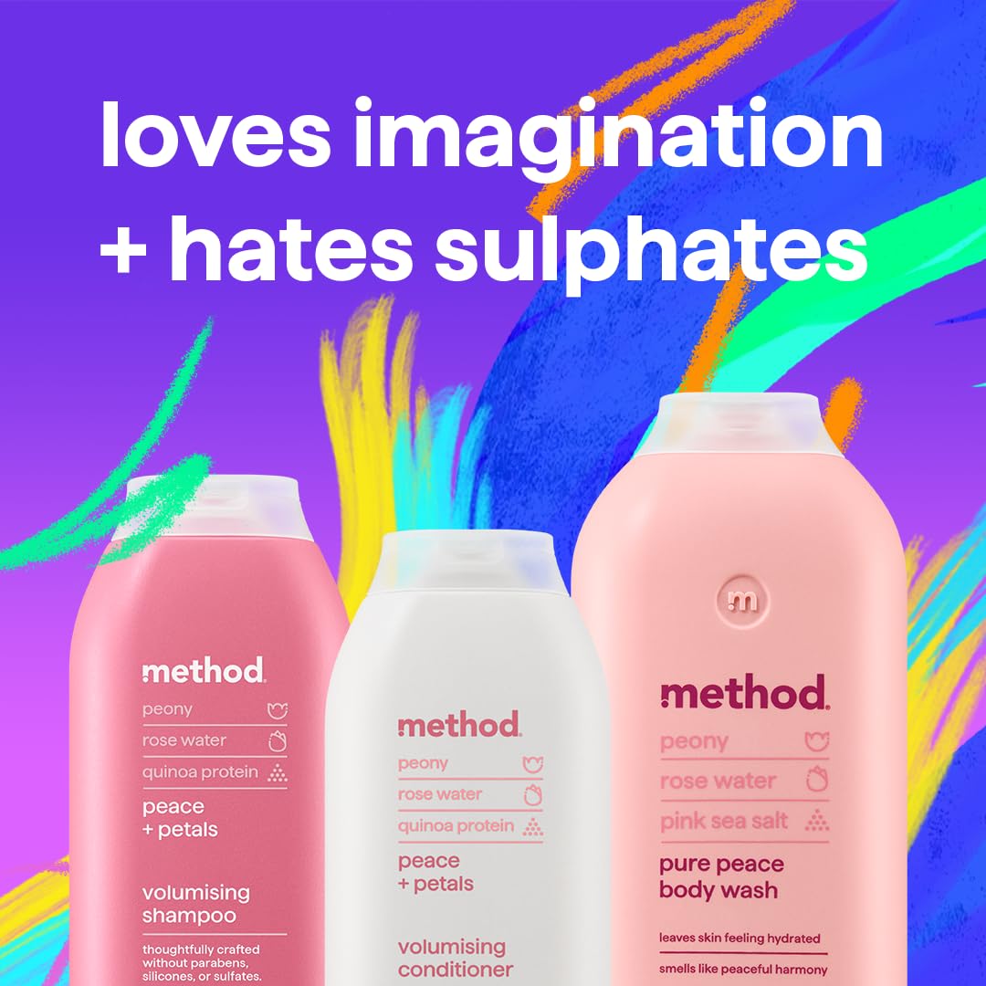 Method Volumising Shampoo, Peace and Petals, Peony, Rose Water & Quinoa Protein, 350ml 9