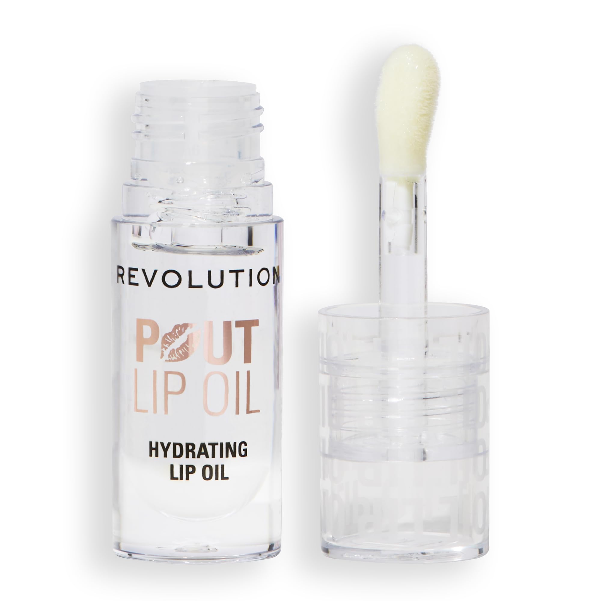 Revolution Pout Lip Oil in Lychee Clear - Nourishing Tinted High Shine, Vegan & Cruelty-Free