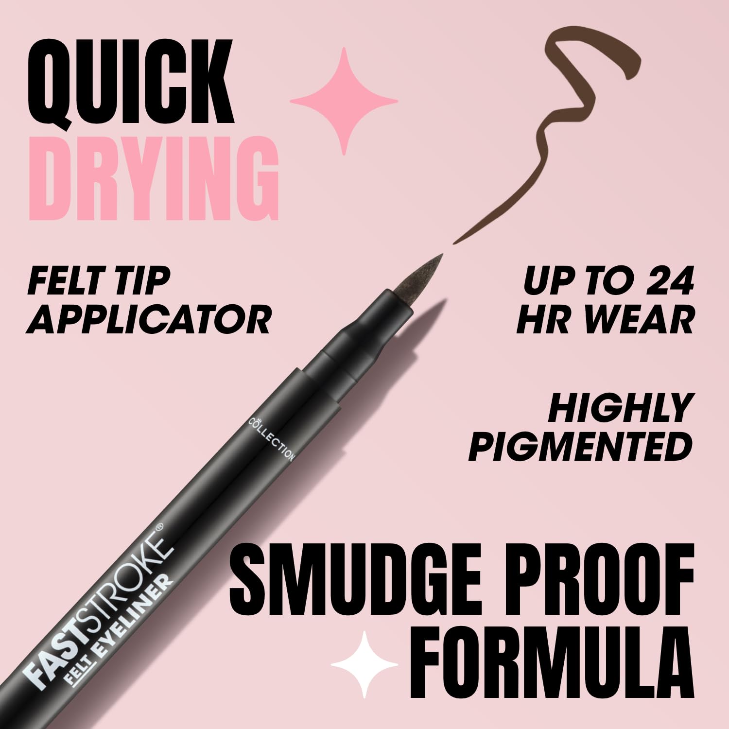 Collection Cosmetics Fast Stroke Felt Tip Eyeliner for Up to 24 Hour Wear 4