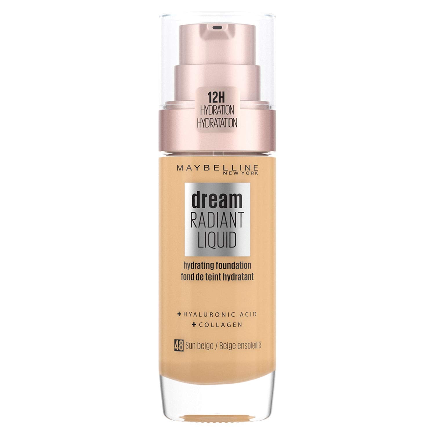 Maybelline Dream Radiant Liquid Hydrating Foundation with Hyaluronic Acid & Collagen - 48 Sun Beige