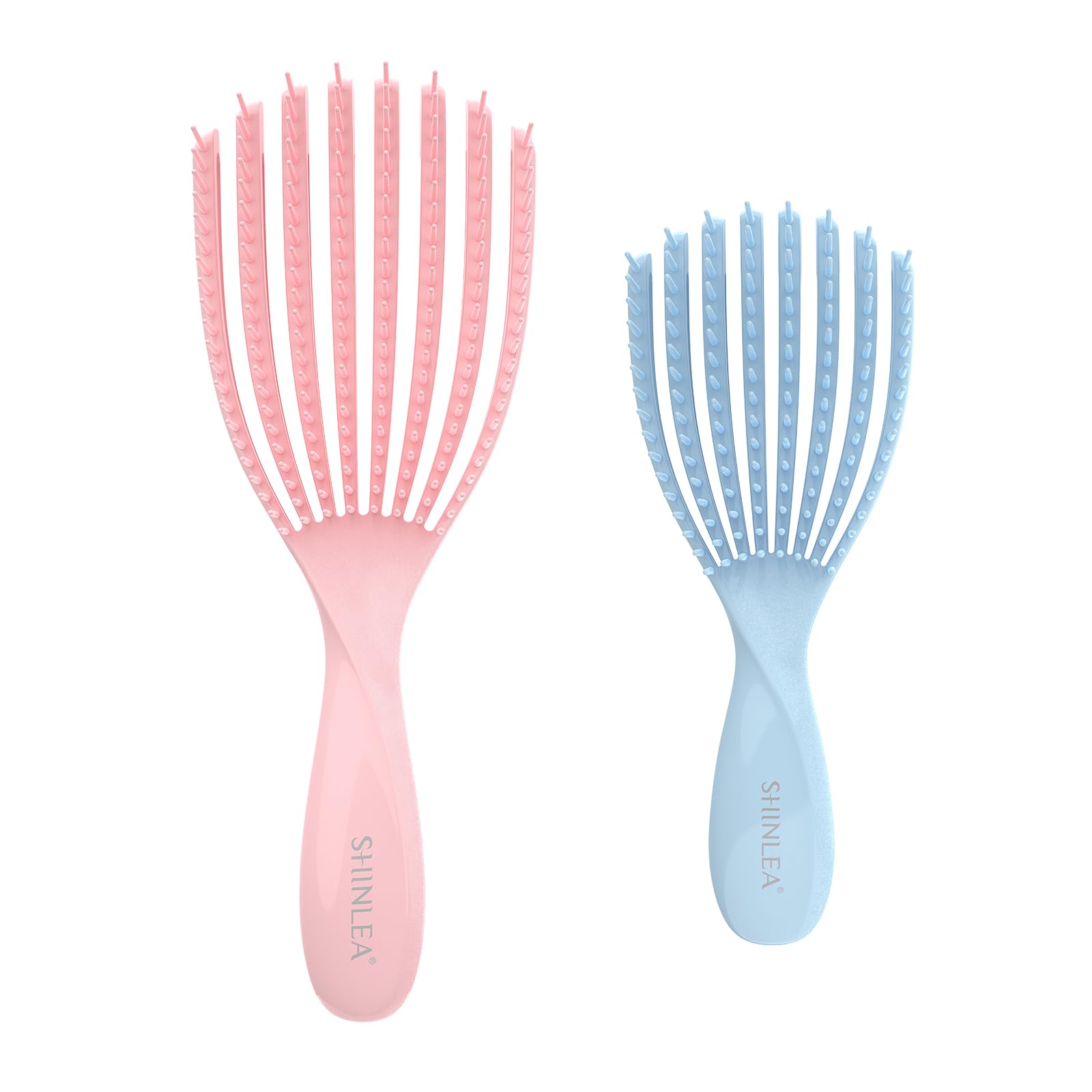 SHINLEA 2 Pcs Detangle Hair Brush Set for Wet & Dry Hair - Reduces Breakage 9