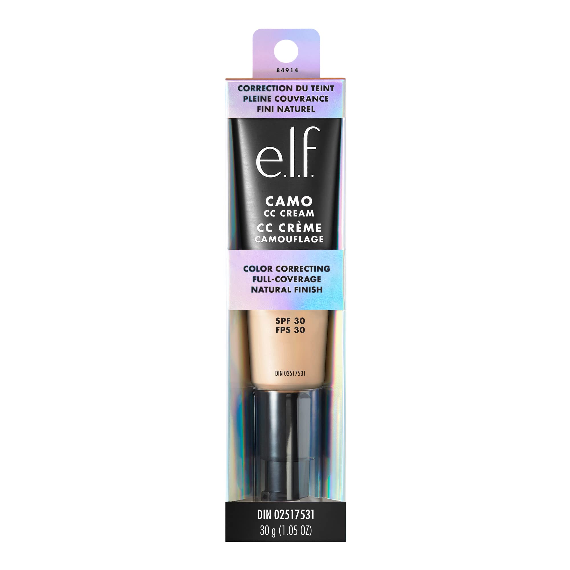 e.l.f. Camo CC Cream Medium-To-Full Coverage Foundation SPF 30 Light 240 W 6