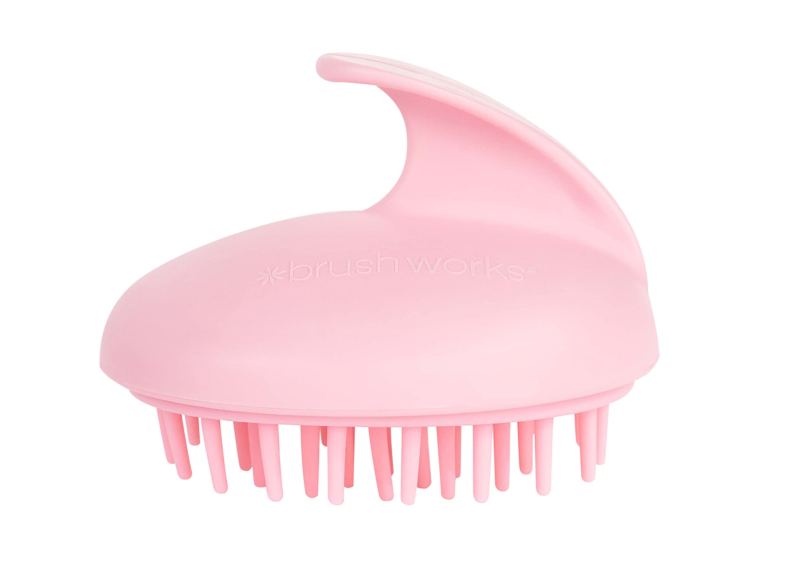 Brushworks Scalp Massaging Brush (Pink) – Flexible Bristle Scalp Scrubber for Deep Cleanse 3