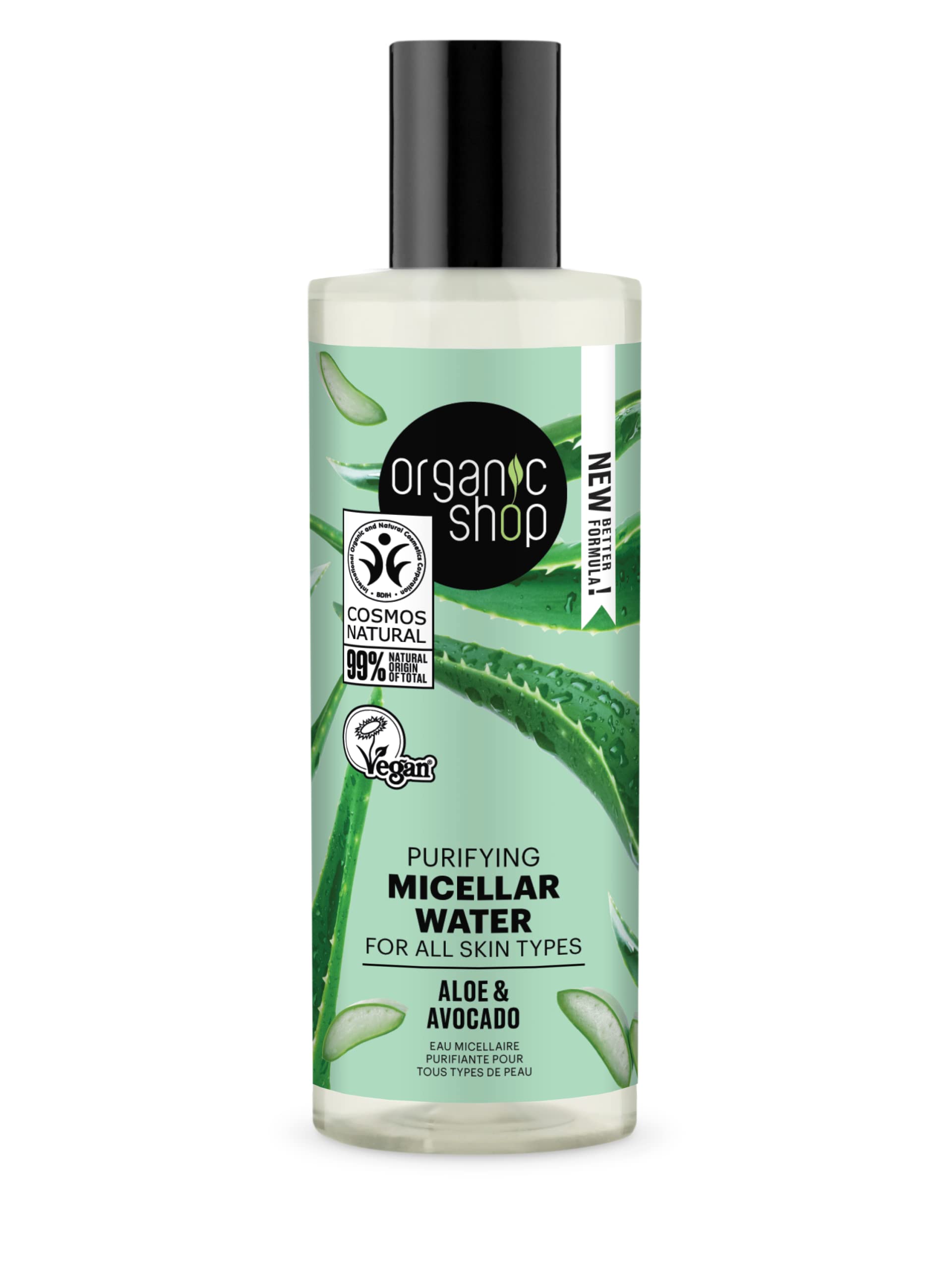 Organic Shop Avocado and Aloe Purifying Micellar Water for All Skin Types, 150 ml