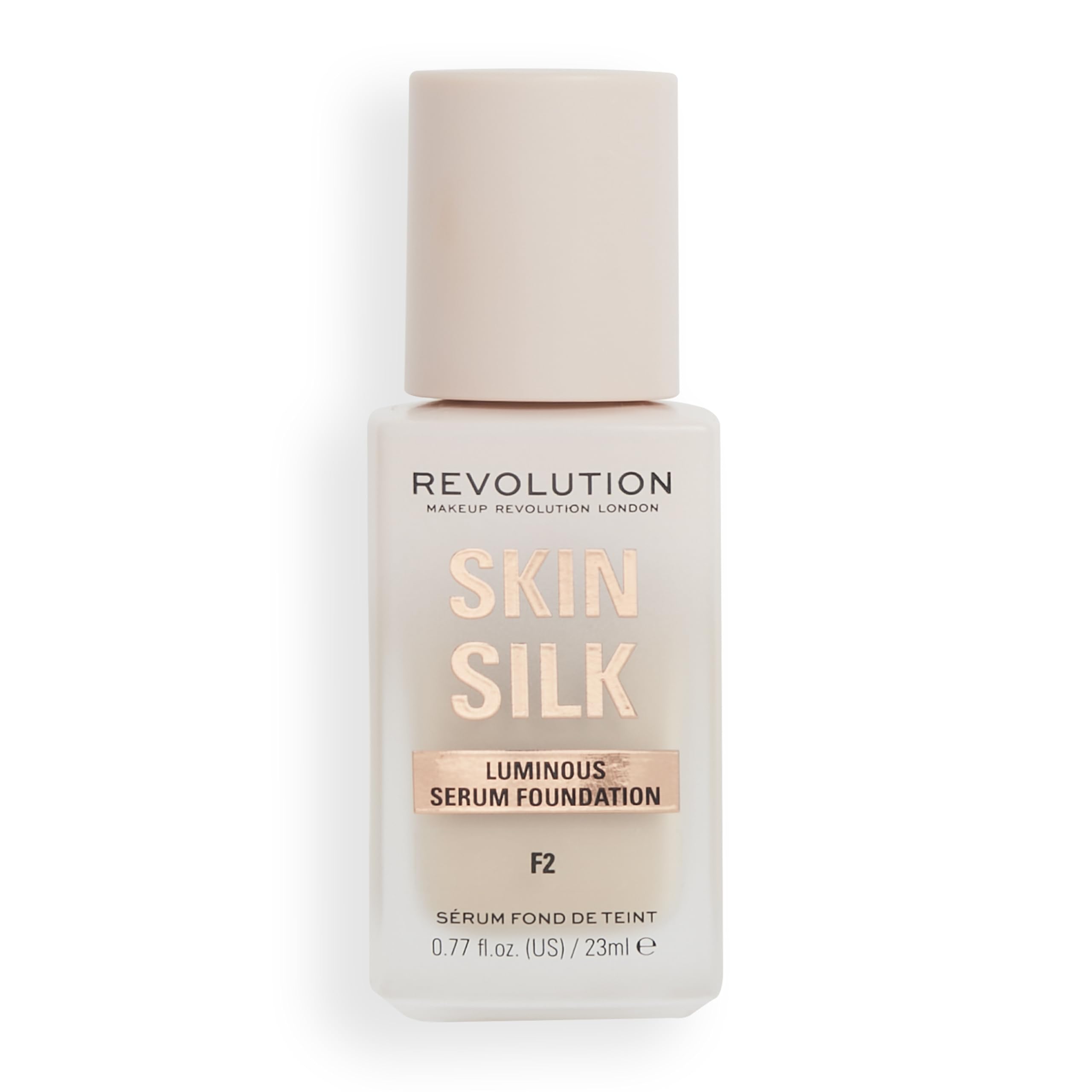 Makeup Revolution Skin Silk Serum Foundation, leichte bis mittlere Deckkraft, mit Hyaluronsäure, F2, 23 ml 8