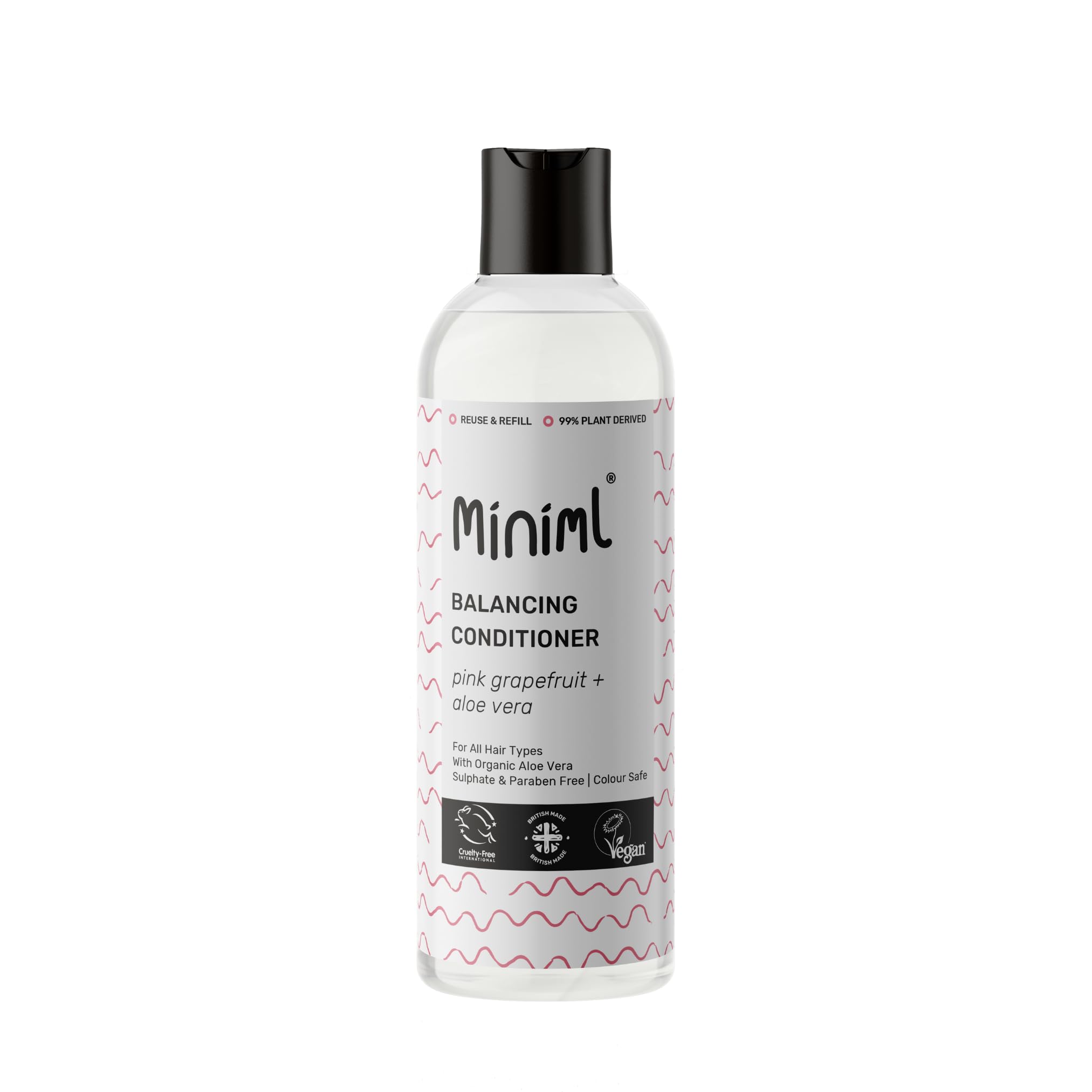 Miniml Natural Hair Conditioner 500ml Pink Grapefruit & Aloe Vera for Sensitive Scalp