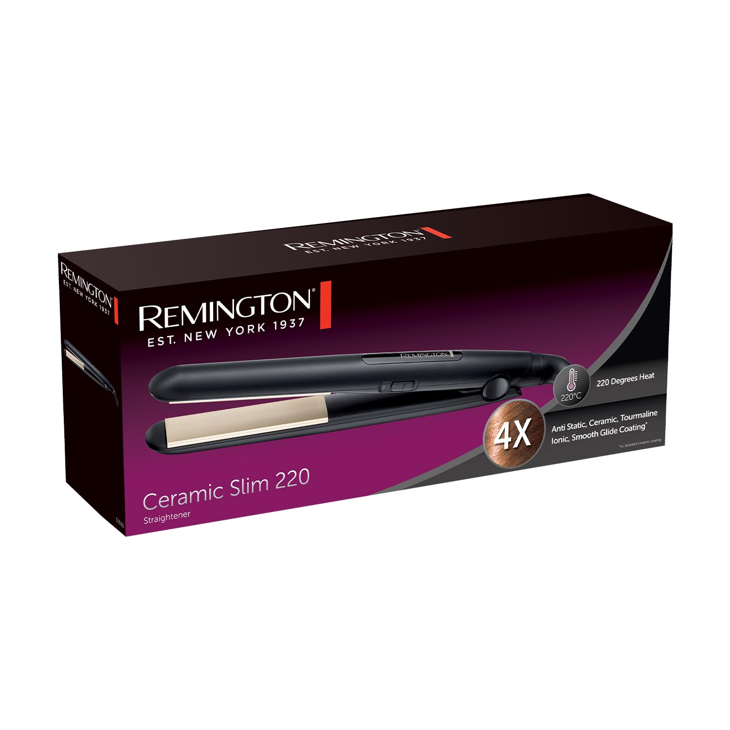 Remington Ceramic Slim 220 Hair Straightener with Floating Plates and 220°C Heat 5