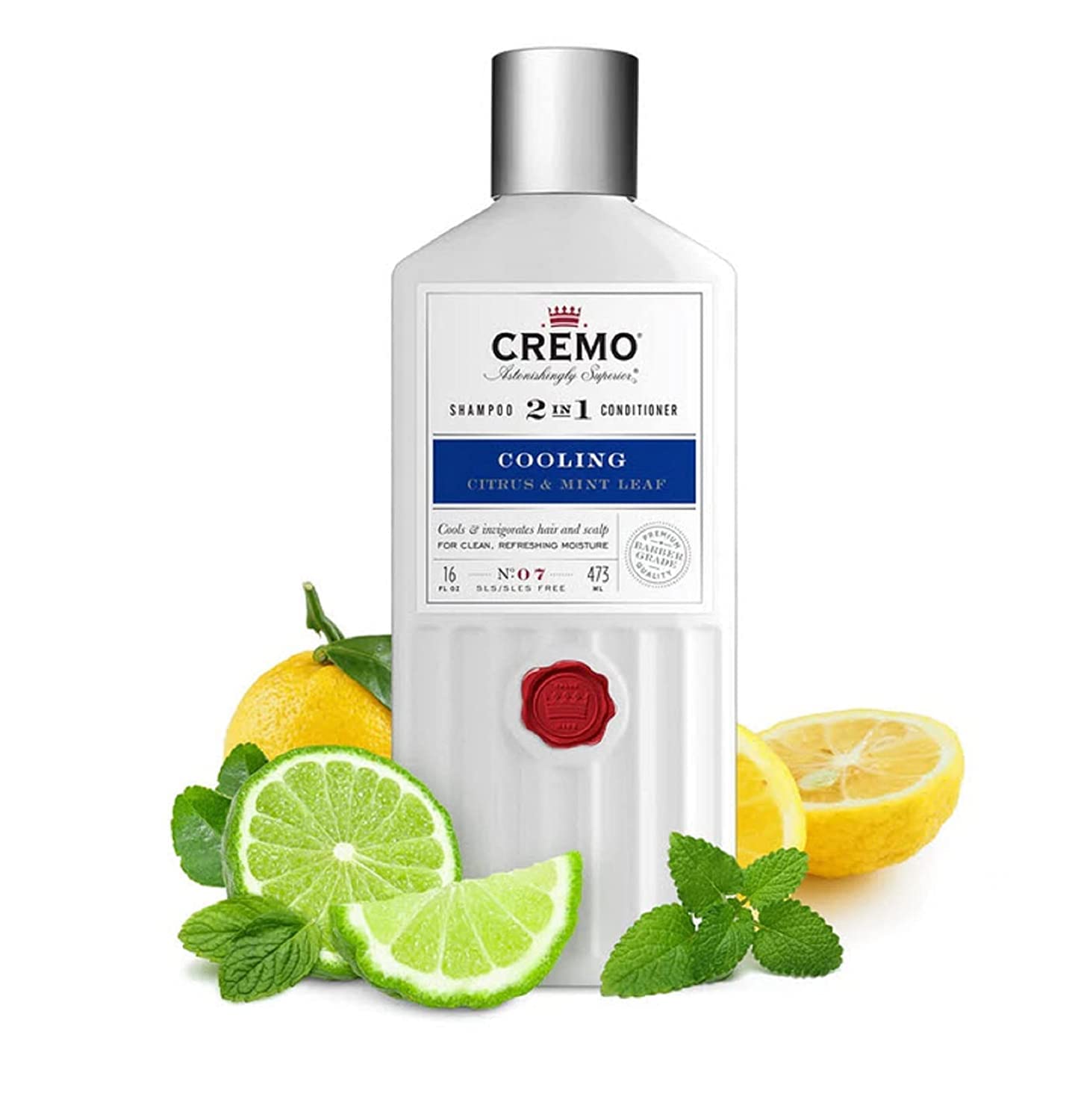 CREMO Barber Grade 2 in 1 Shampoo & Conditioner For Men - Cooling Citrus Scent 4