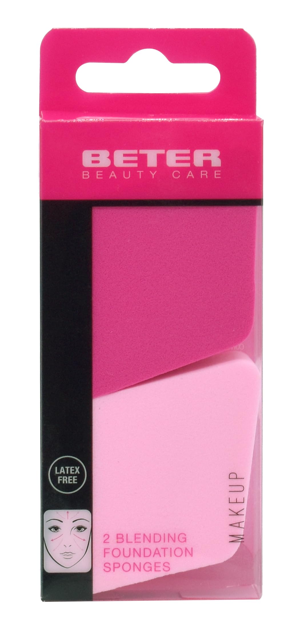Beter Pack of 2 Diamond-Shaped Makeup Sponges for Fluid & Cream Application