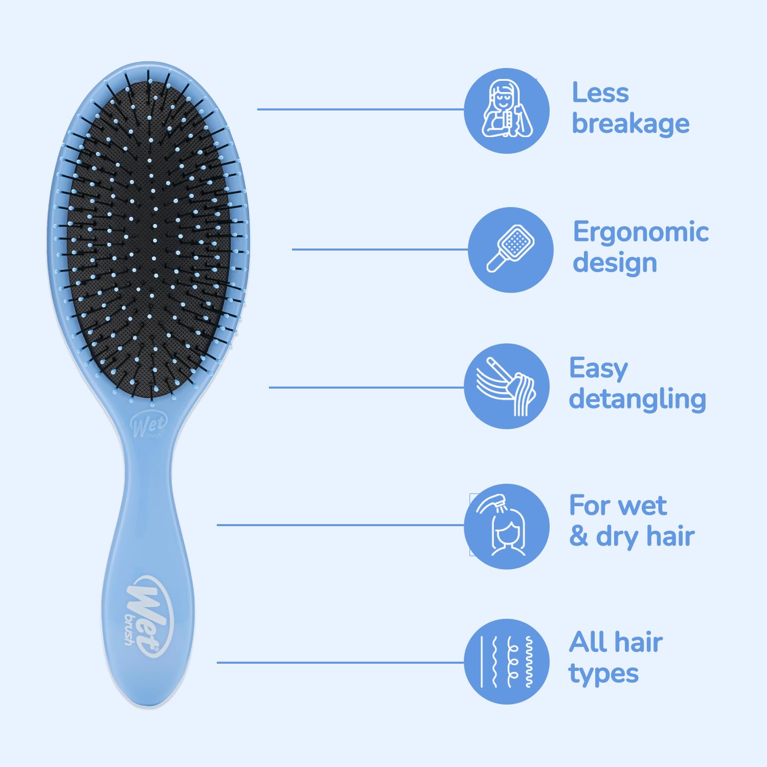 Wet Brush Original Detangler Brush for All Hair Types with Ultra-Soft IntelliFlex Bristles 4
