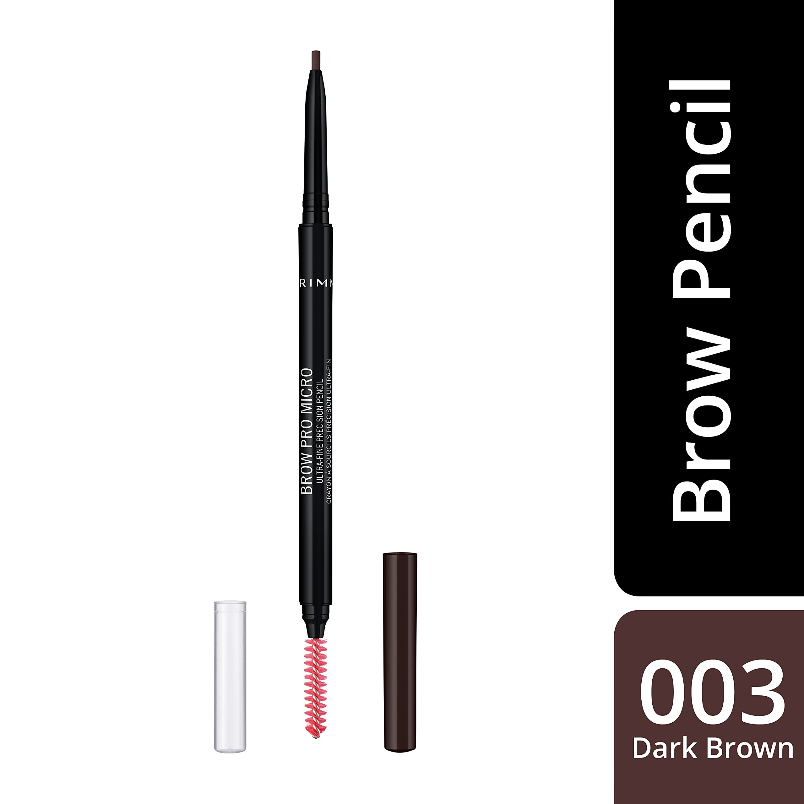 Rimmel Brow Pro Micro Ultra-Fine Precision Pencil - Dark Brown 003 for Defining & Filling 3