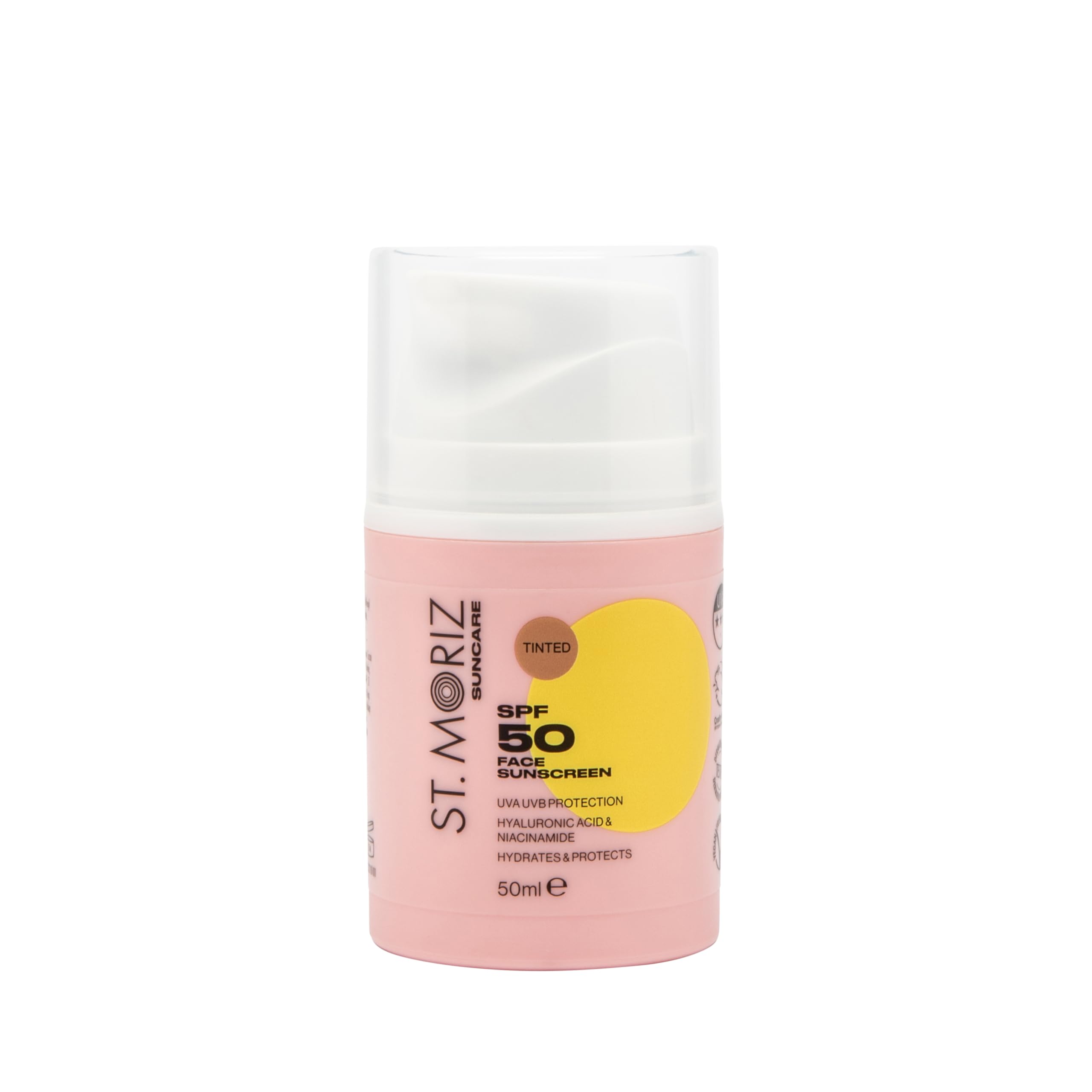 St. Moriz Suncare SPF 50 Tinted Face Sunscreen with Niacinamide and Hyaluronic Acid