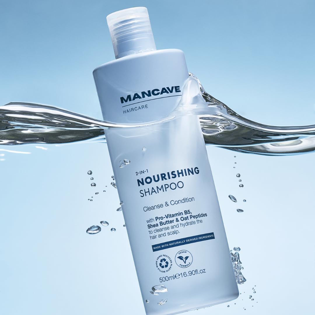 ManCave Nourishing 2-in-1 Shampoo 500ml with Argan Oil & Oat Peptides for Men 7