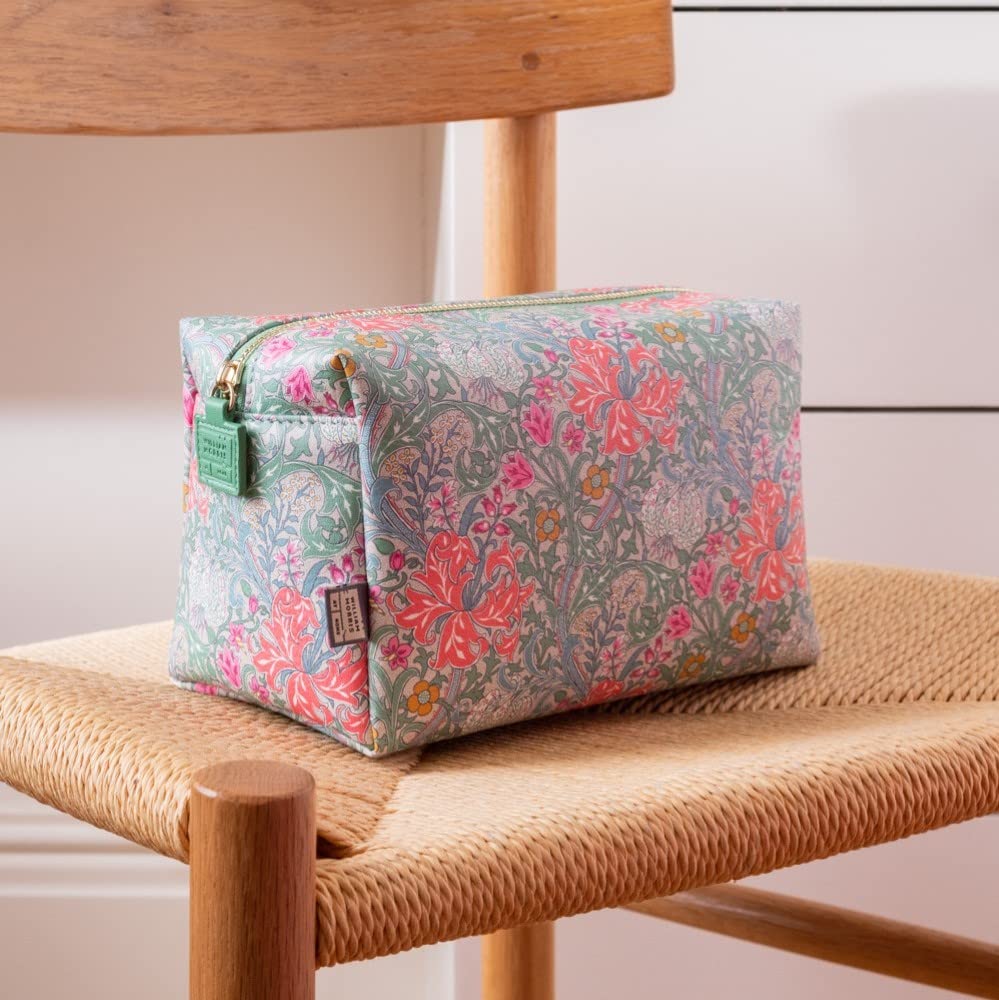 WILLIAM MORRIS AT HOME Golden Lily Vegan Leather Wash Bag | Travel Cosmetic Organizer 4