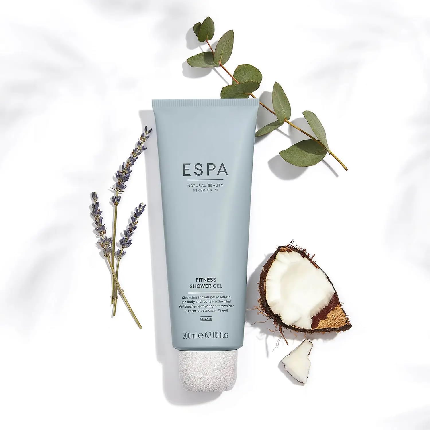ESPA Fitness Shower Gel 200ml with Eucalyptus, Clove Bud & Lavender for Rejuvenation