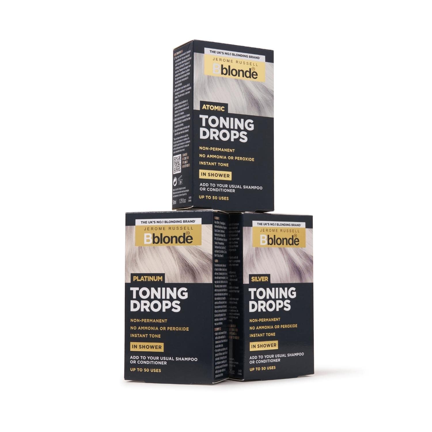 Jerome Russell Bblonde Platinum Toning Drops - Non-Permanent Hair Toner for Refreshing Blonde Hair 6
