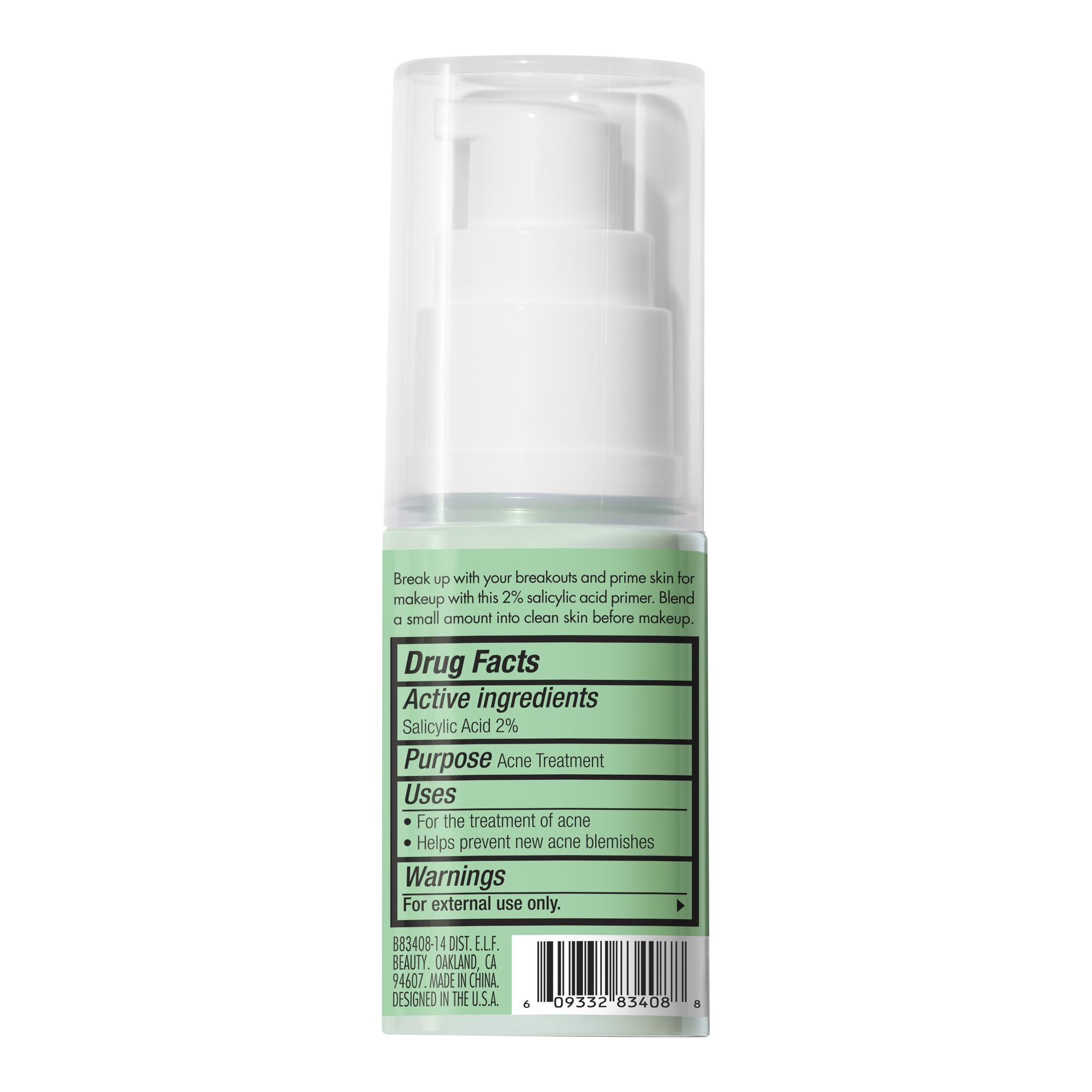 e.l.f. Blemish Control Face Primer with Salicylic Acid, Vitamin E & Tea Tree, Matte Finish 8