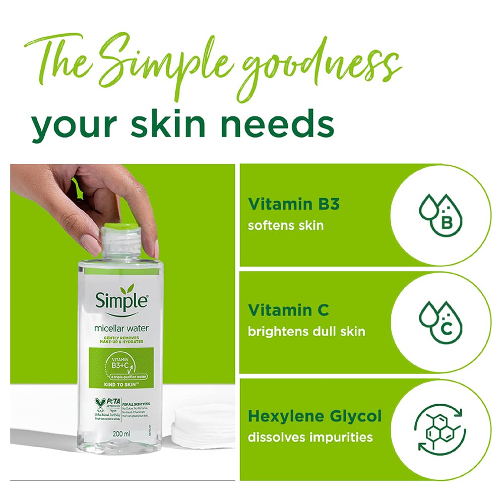 Simple Kind to Skin Micellar Cleansing Water for 90% Hydration Boost 4