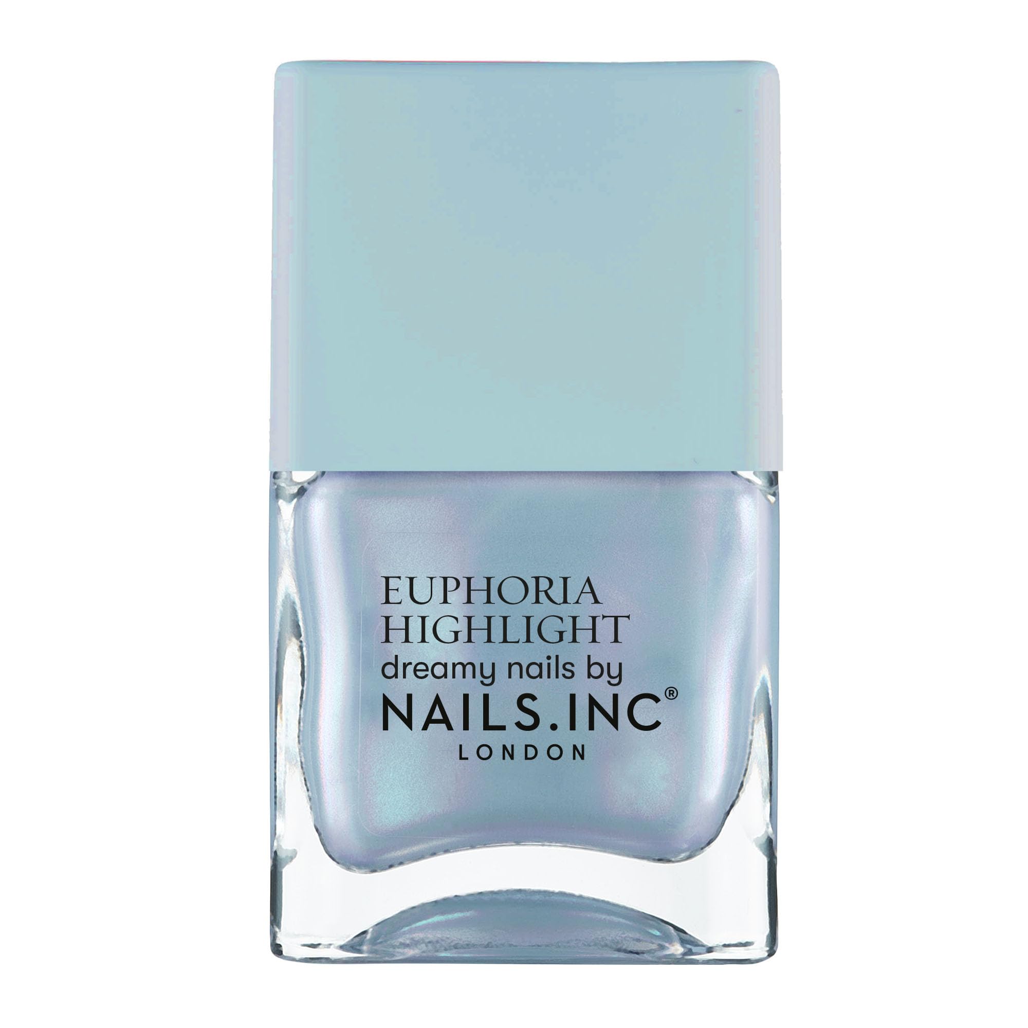 Nails Inc Euphoria Highlight Nail Polish, Must Be Magic Blue Shimmer, Quick Dry, Vegan, 14 ML