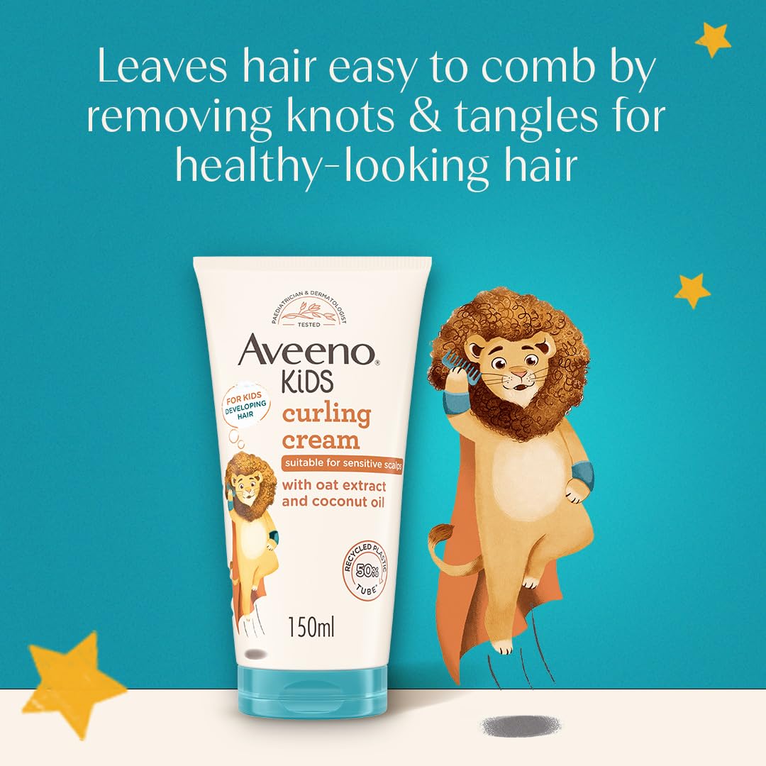 Aveeno Baby Kids Curling Cream for Gentle Hydration and Detangling, 150ml 3