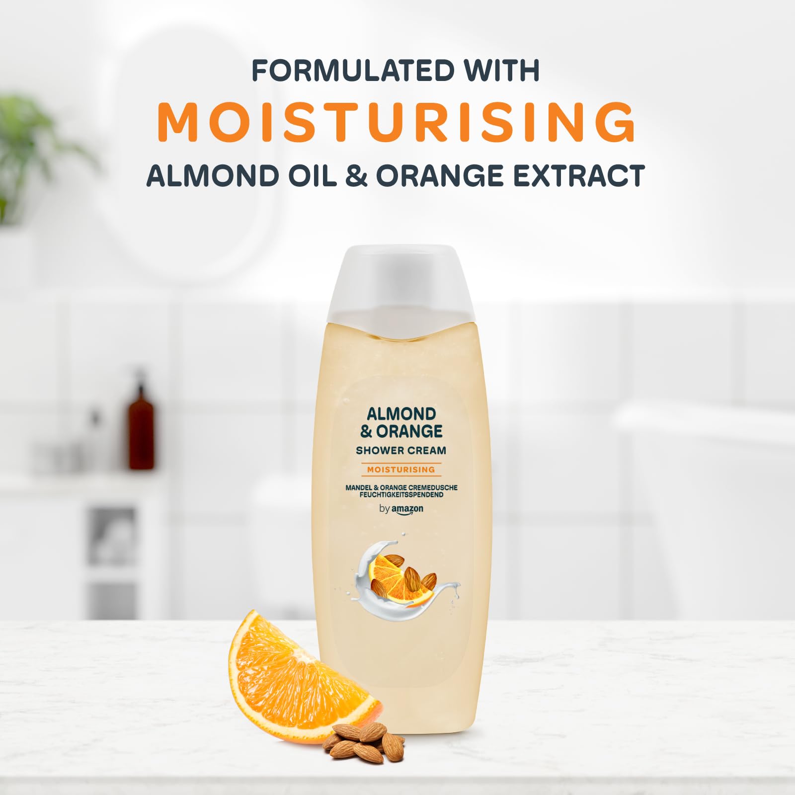 by Amazon Almond & Orange Moisturizing Shower Cream Gel, Twin Pack 2 x 500ml 3
