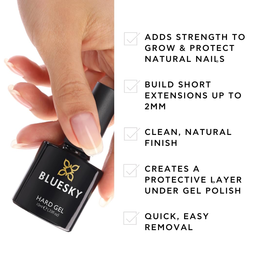 BLUESKY Hard Gel Builder and Strengthener for Hard, Strong Nails, Pink, 10 ml 7