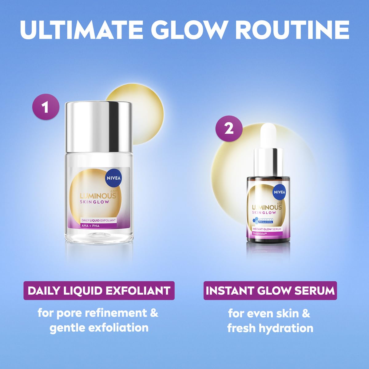 NIVEA Luminous 630 Even Glow Serum mit Thiamidol 15ml, Serum für das Gesicht mit 6