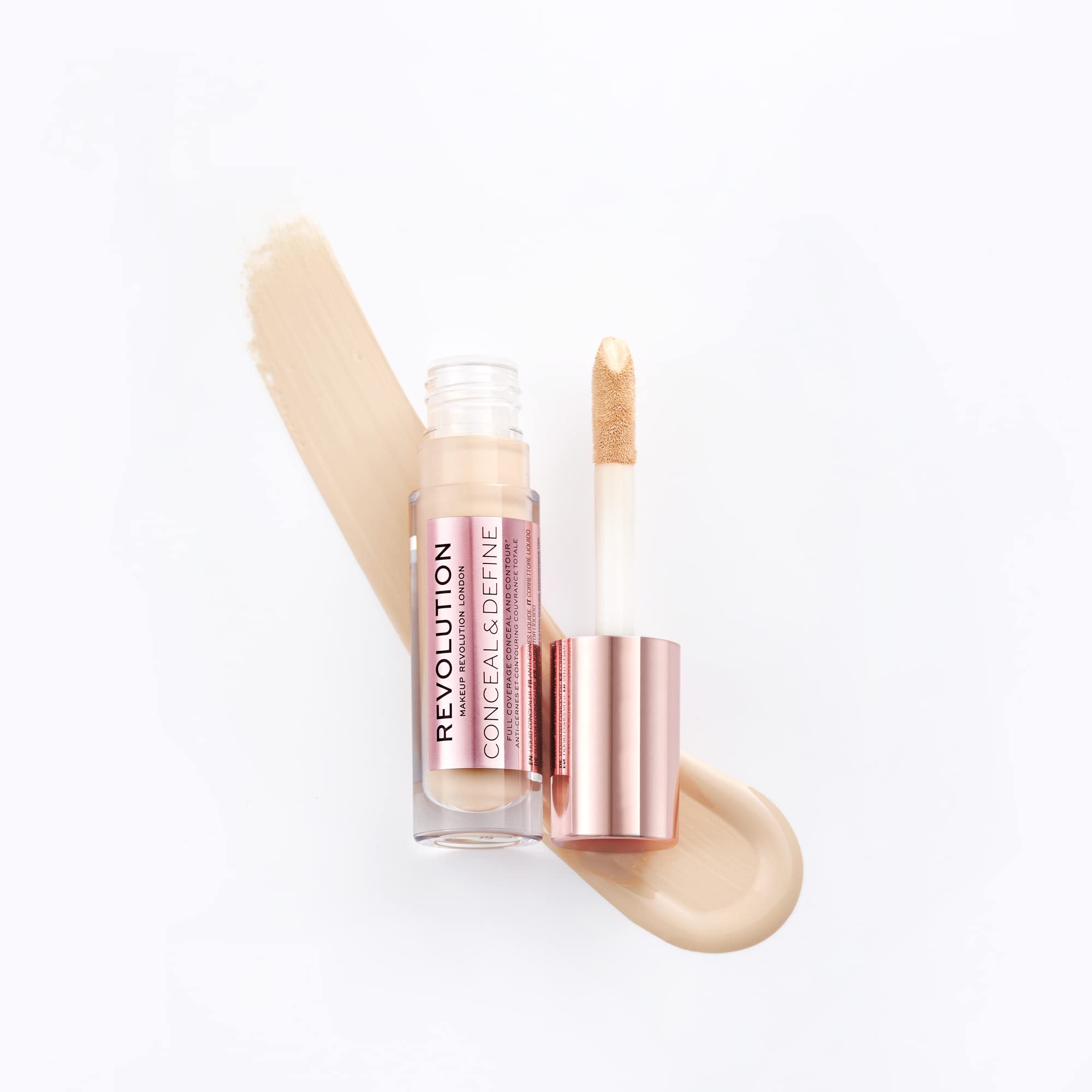 Revolution Conceal & Define Concealer, Full Coverage, Matte Finish, Shade C6.5, 4g 3