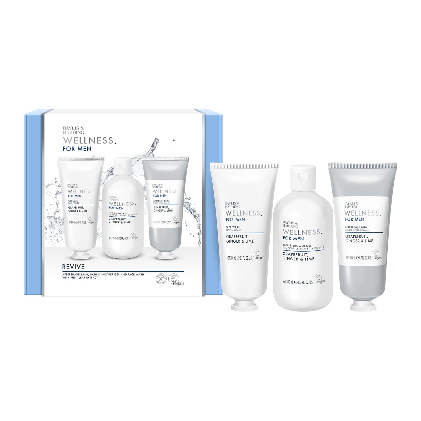 Baylis & Harding Wellness For Men Everyday Revival Kit Gift Set with Grapefruit & Ginger