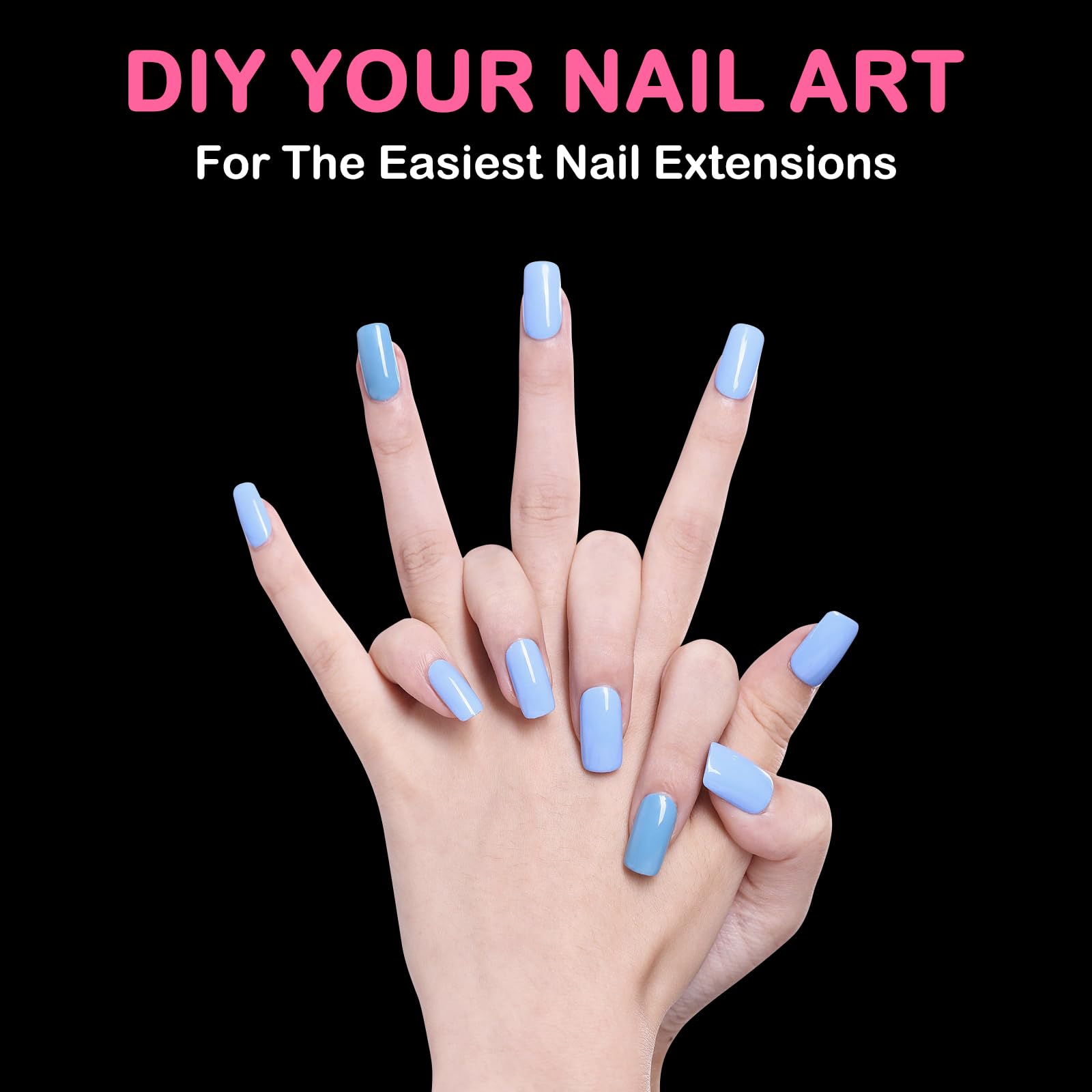 Diboniur Medium Square Full Cover Nail Tips - 550PCS in 11 Sizes, Half Matte Finish 8