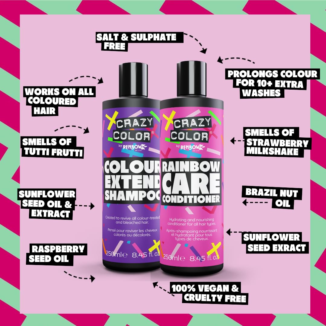 Crazy Color Rainbow Colour Protect Conditioner for Dyed & Bleached Hair, Vegan & UK Made 4