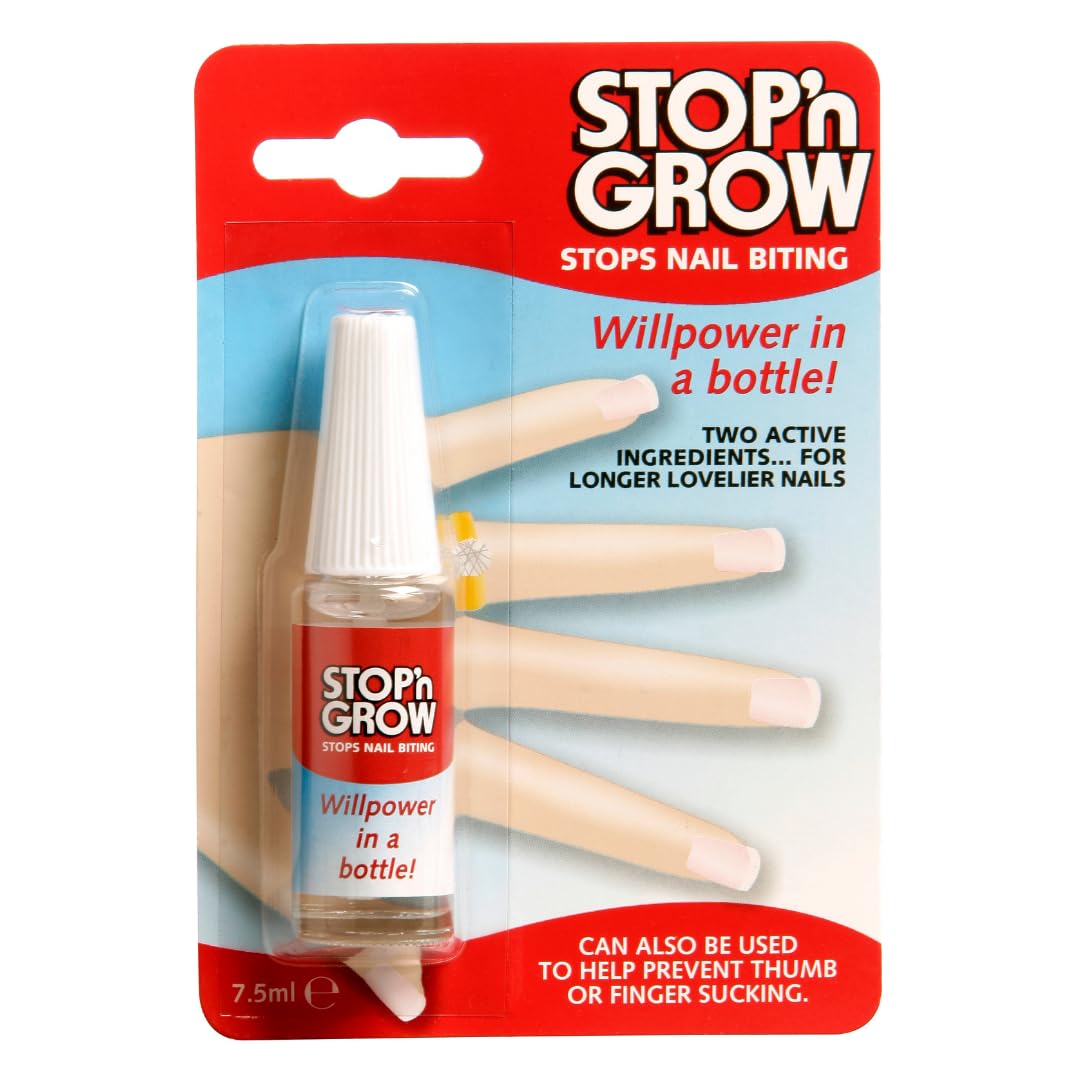 Stop n Grow Stops Nail Biting Deterrent Solution 7.5ml for Longer, Lovelier Nails
