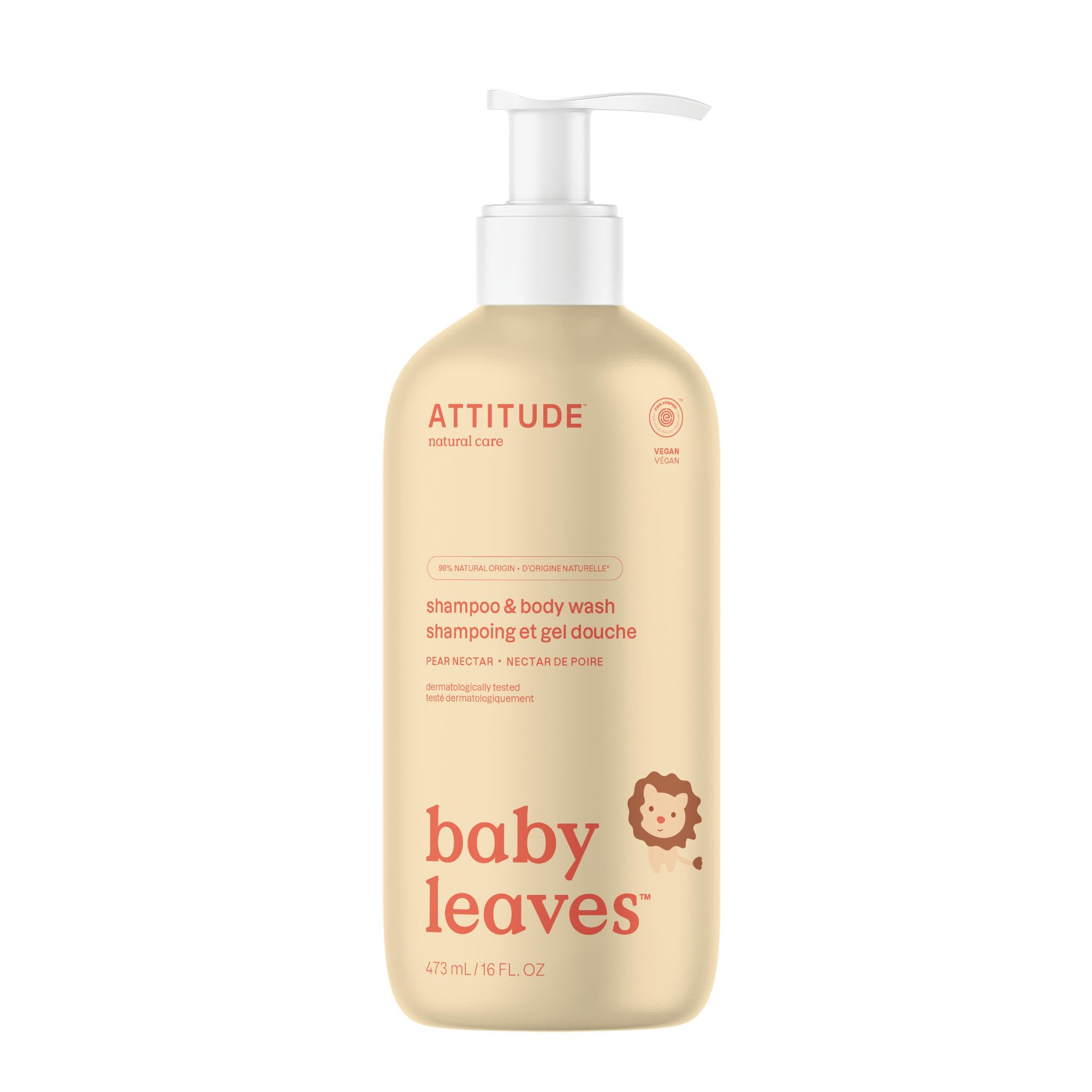 ATTITUDE 2in1 Plant and Mineral-Based Baby Hair Shampoo and Body Wash