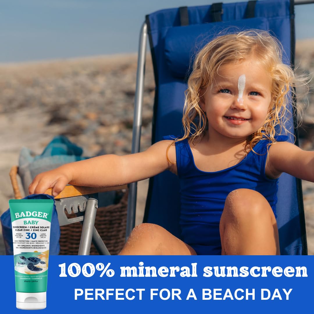 Badger Baby Sunscreen Cream SPF30 Broad Spectrum Water Resistant Zinc Oxide 6