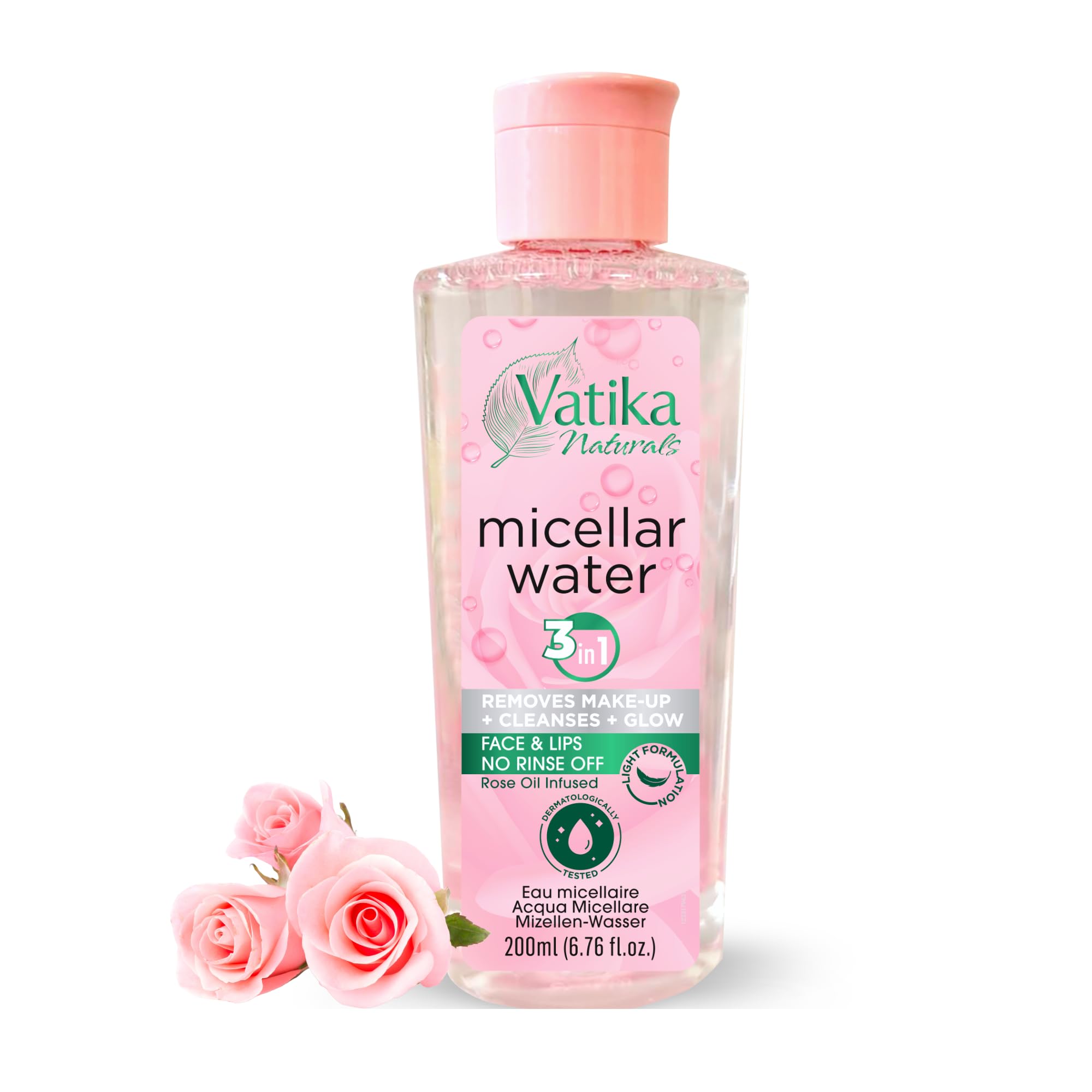 Vatika Naturals Mizellen-Reinigungswasser 200ml | 3-in-1-Gesichtsreiniger, Make-up 1