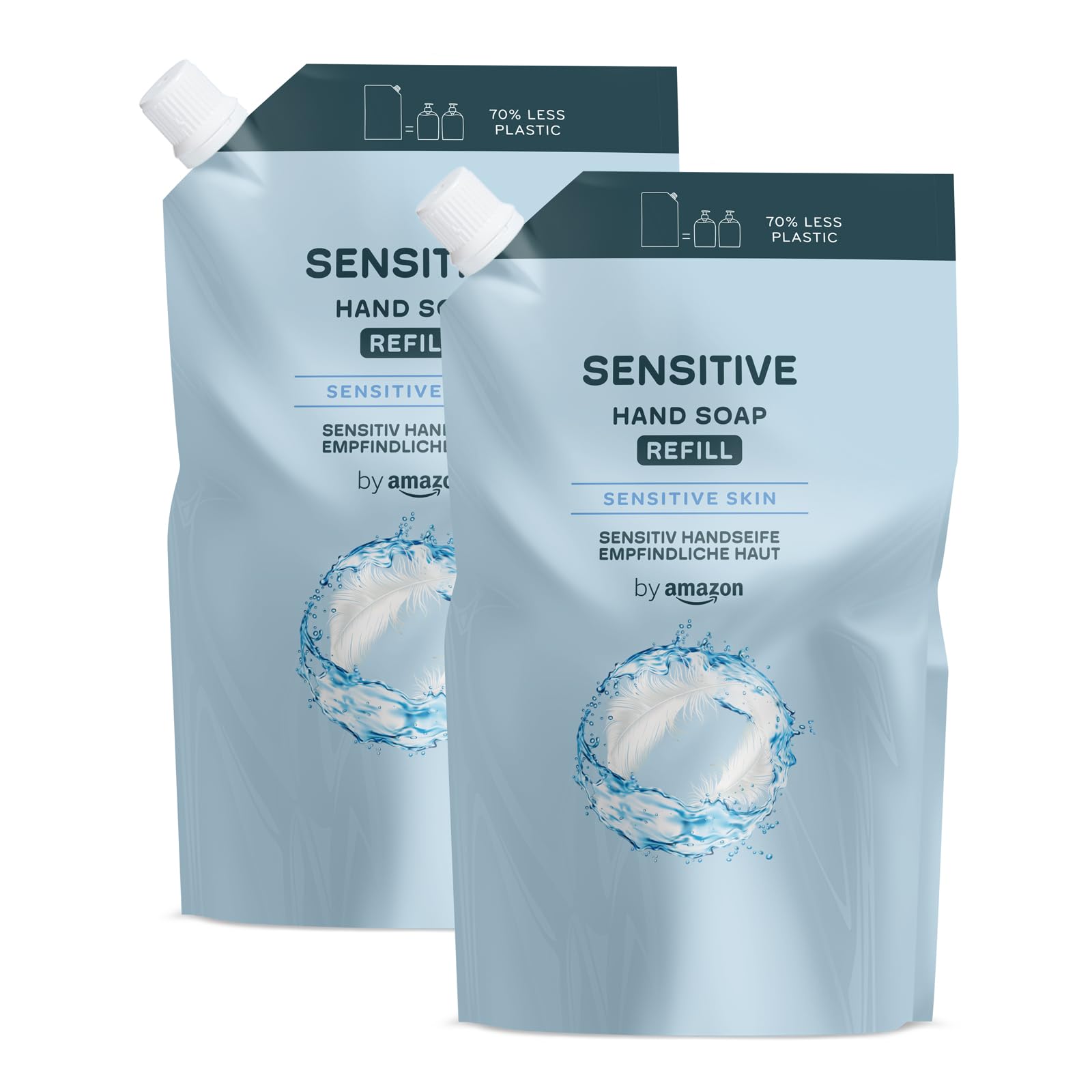 by Amazon Sensitive Hand Soap Refill Pack, 2 x 1000ml with Panthenol & Vitamin E