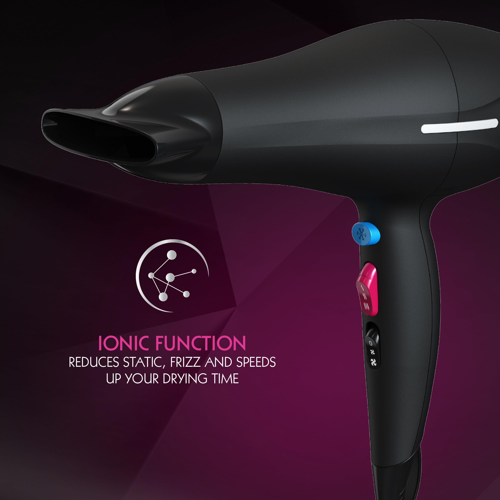 Wahl Ionic Smooth Hairdryer,Cool Shot Button, 3 Heat and 2 Speed Settings, 4