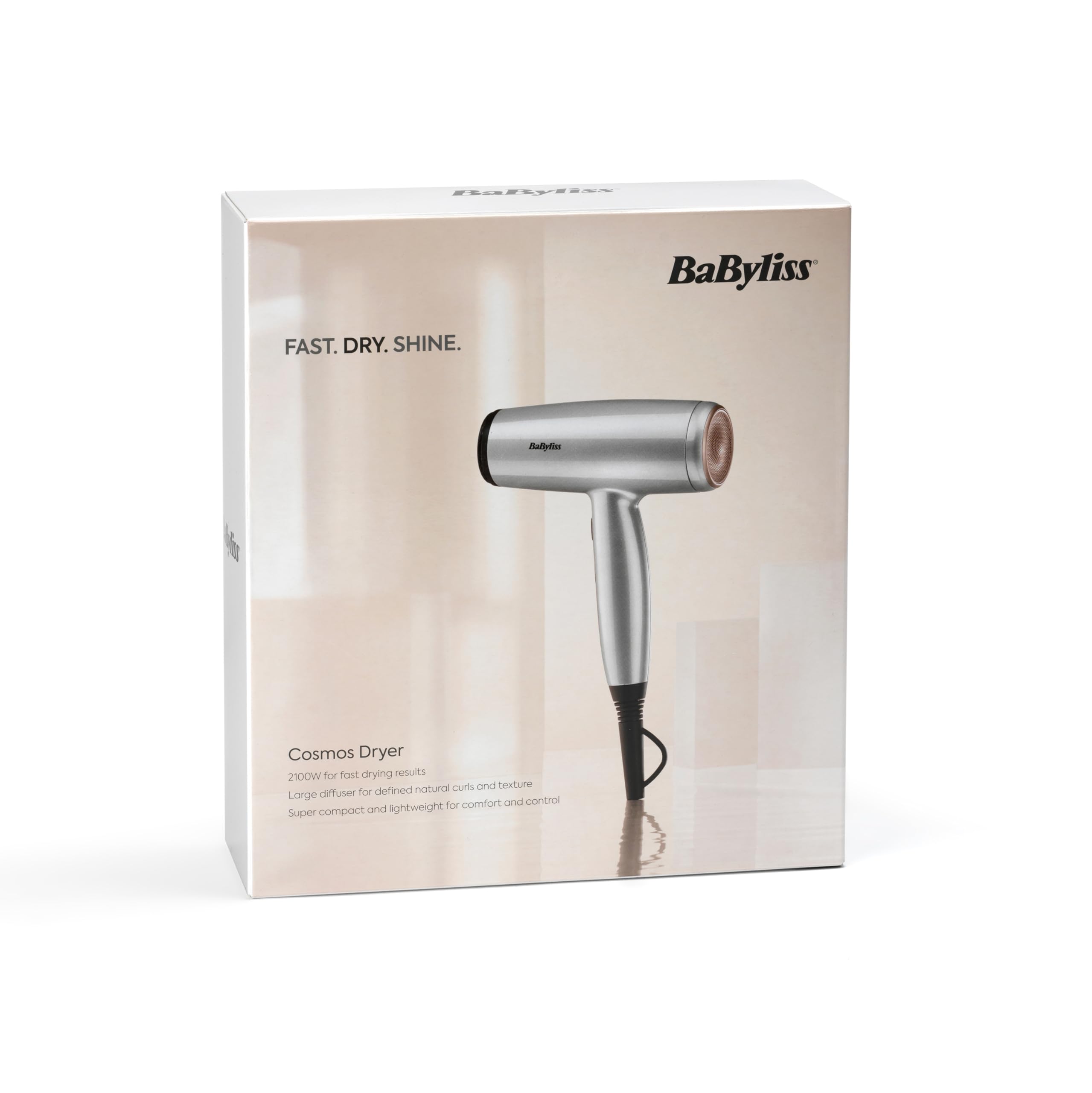 BaByliss Cosmos Compact 2100W Hair Dryer with Ionic Technology and Diffuser 7