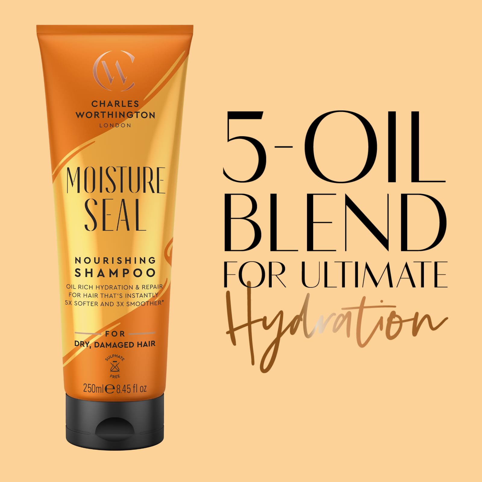Charles Worthington Moisture Seal Nourishing Shampoo with Coconut, Argan & Macadamia Oils, 250 ml 2