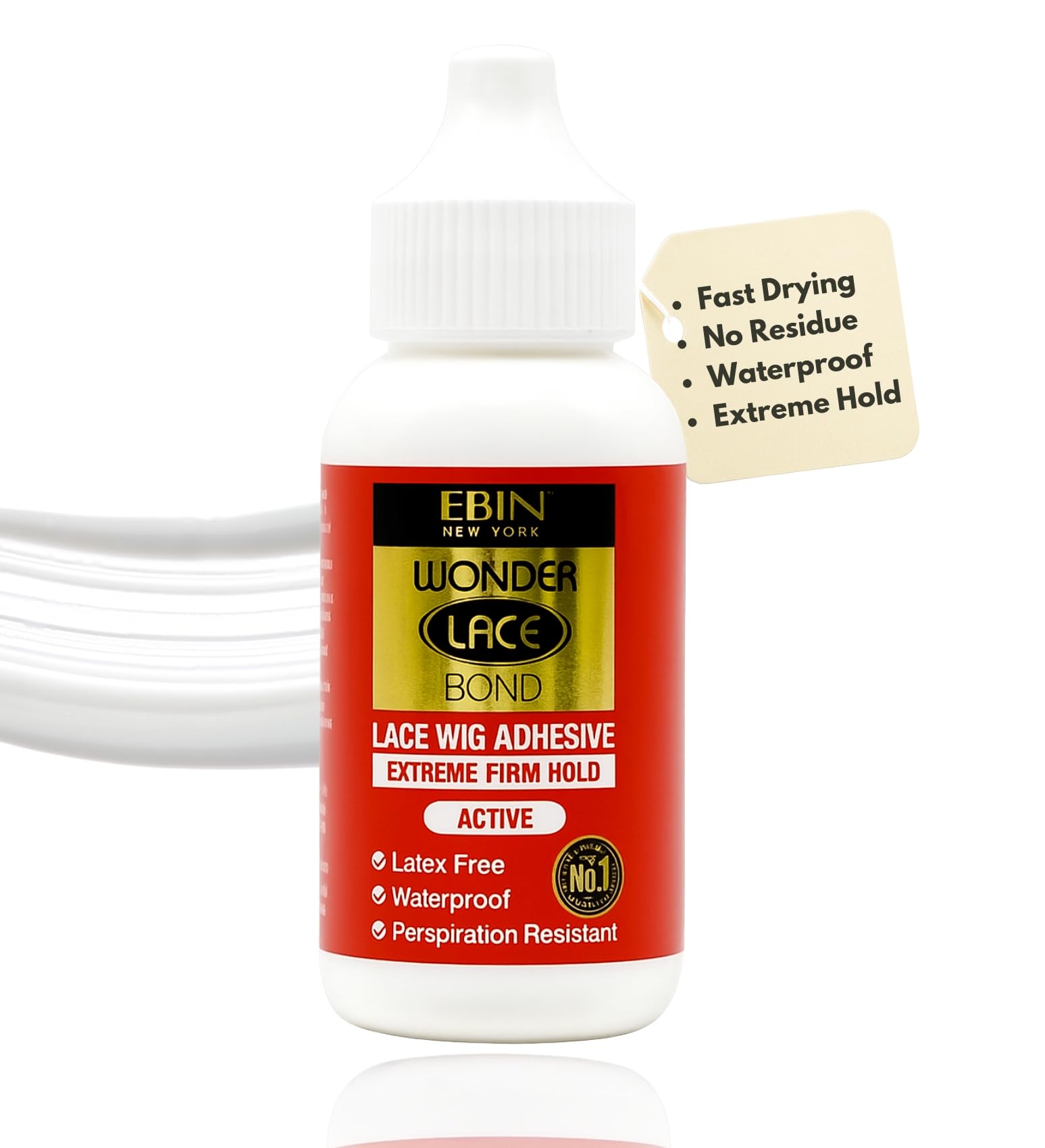 EBIN NEW YORK Wonder Lace Bond Extreme Firm Hold Wig Adhesive - Waterproof, Latex-Free, 1.18oz