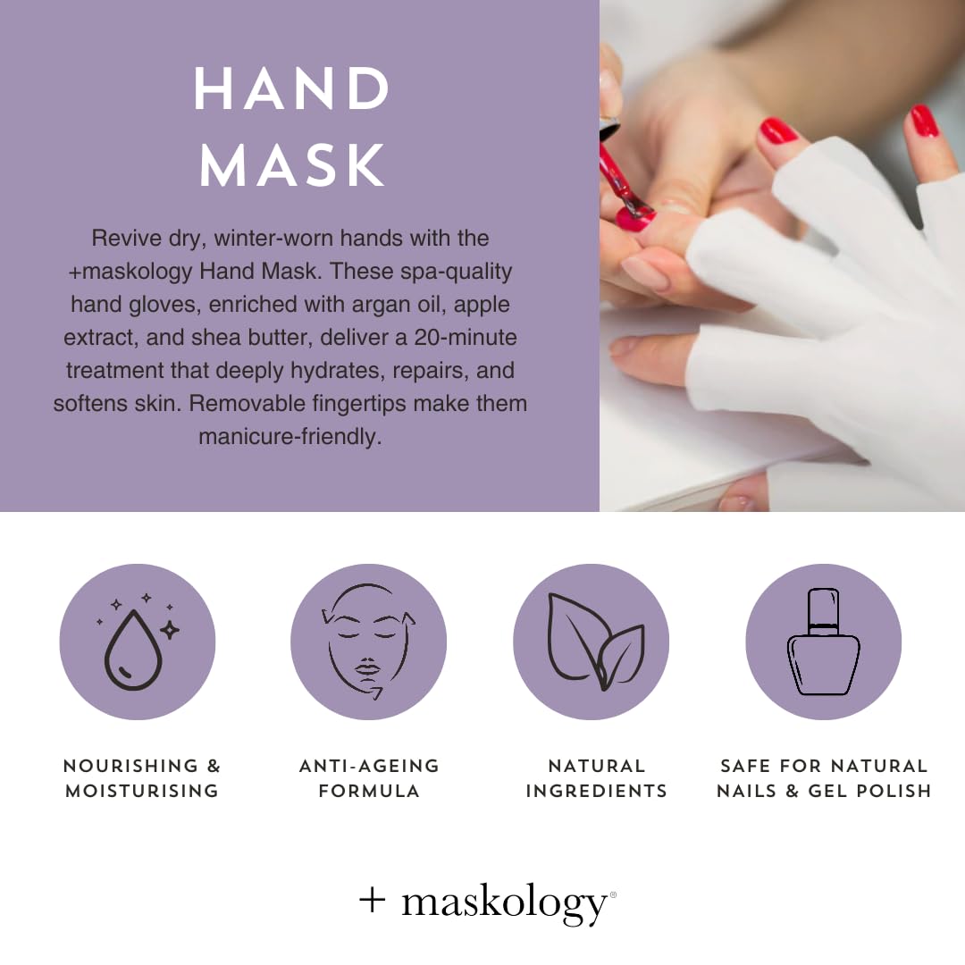 MASKOLOGY Hydrating Hand Mask with Argan Oil & Apple Extract | Anti-Ageing Treatment 4