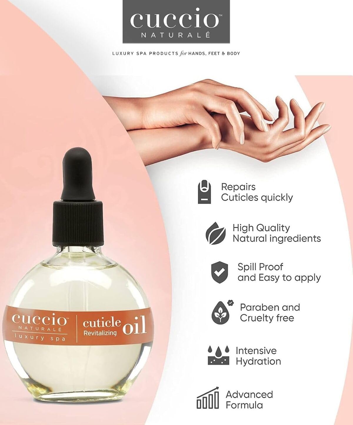 Cuccio Naturale Süßmandel-Nagelöl, 75 ml – Feuchtigkeitsspendende Nagelreparatur- und Wachstumspflege 8