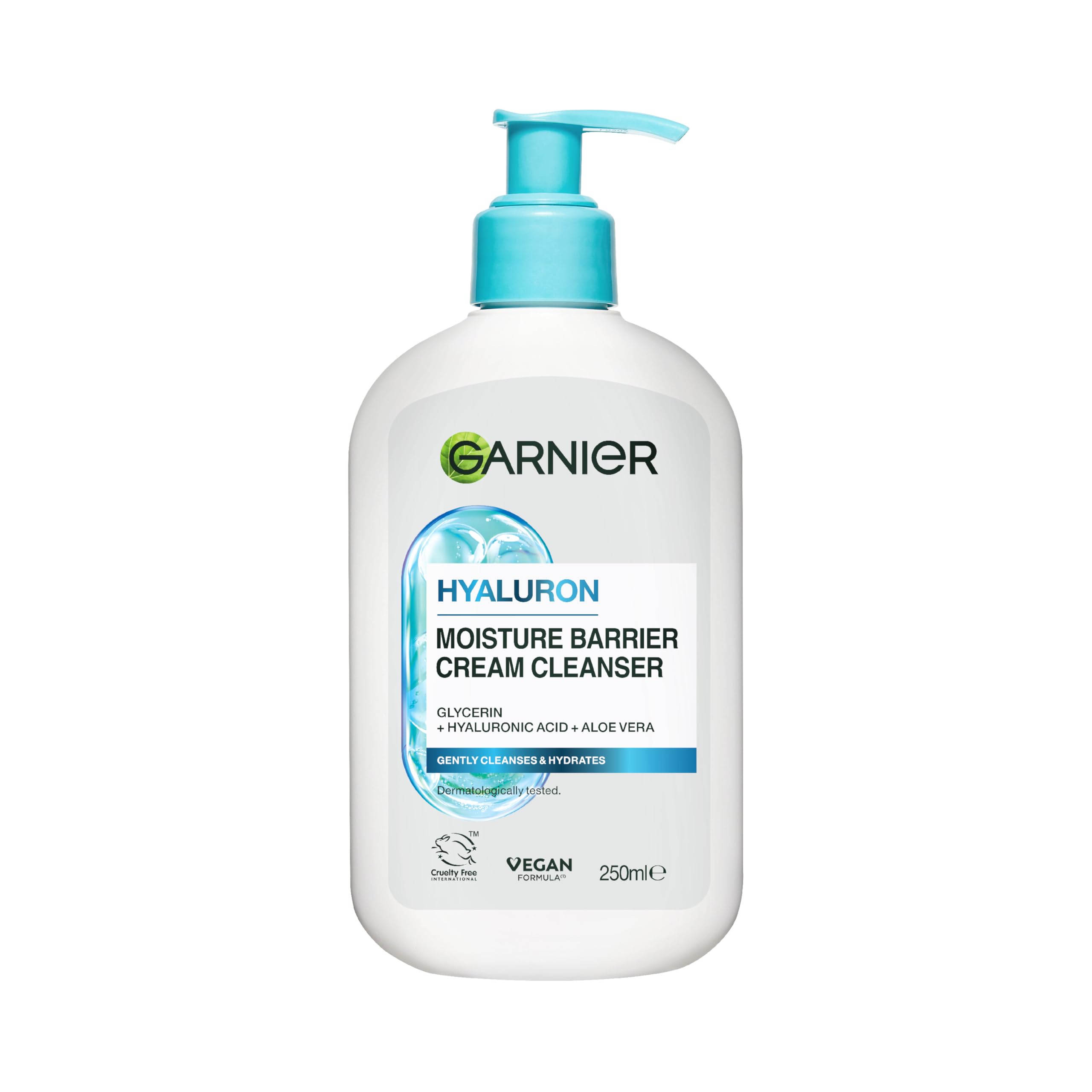 Garnier Hyaluronic Aloe Soothing Cream Cleanser for Normal to Dry Skin, Removes Makeup & Impurities