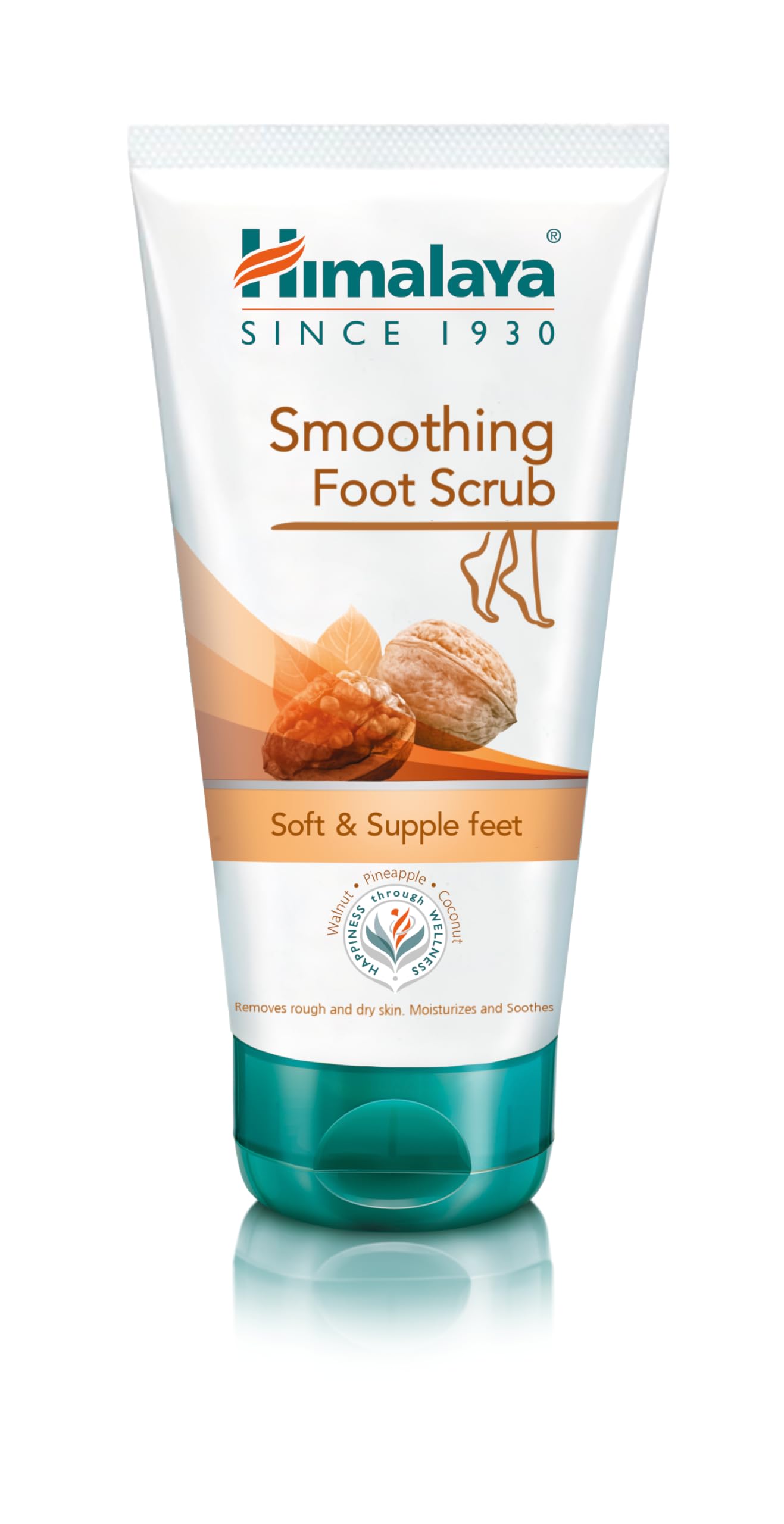 Himalaya Herbals Smoothing Foot Scrub with Walnut, Coconut, and Pineapple for Soft Feet