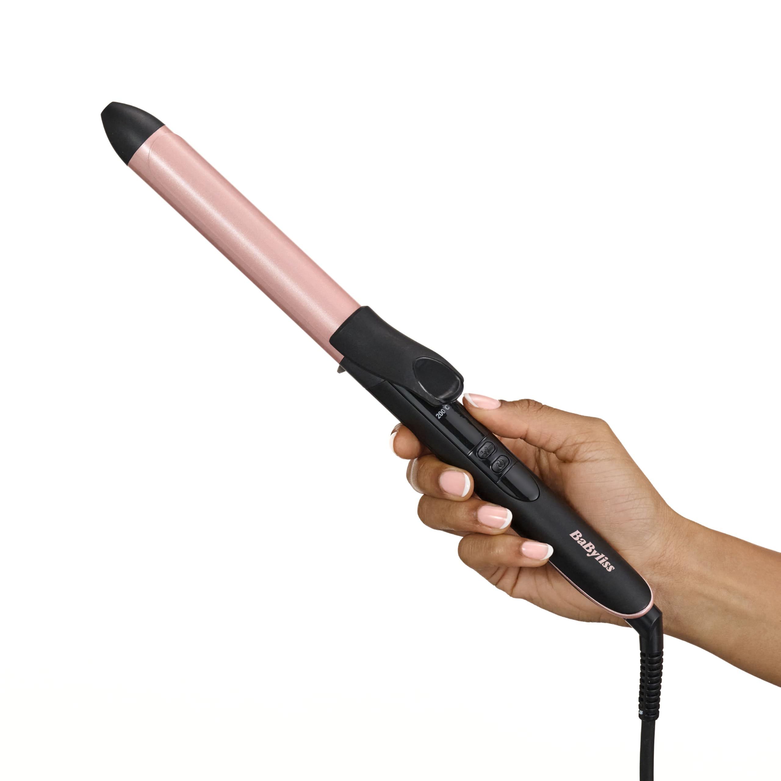 BaByliss Rose-Quartz 25mm Lockenstab - Lockenstab für natürliche Wellen und 6
