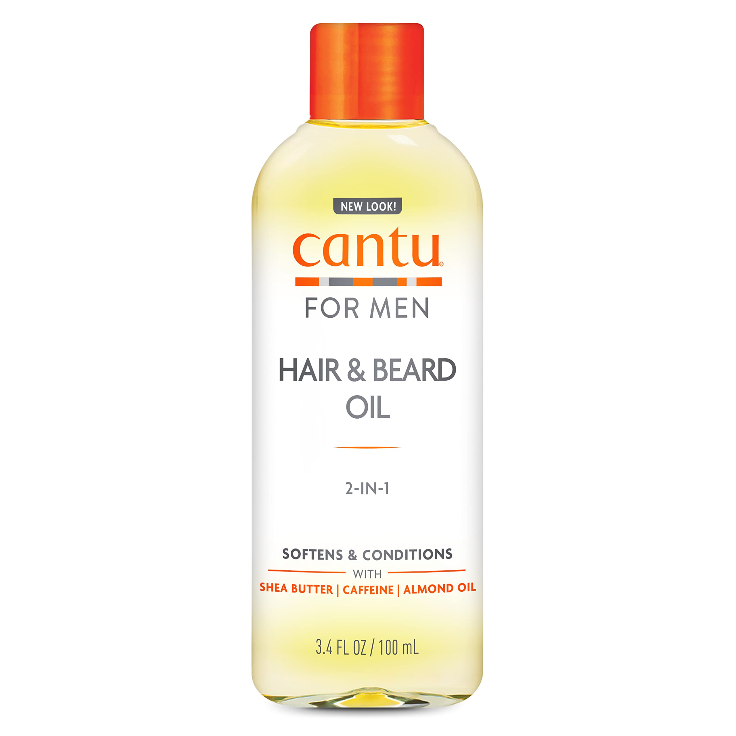 Cantu Men's Hair & Beard Oil 100ml with Caffeine, Hemp Seed Oil & Tea Tree